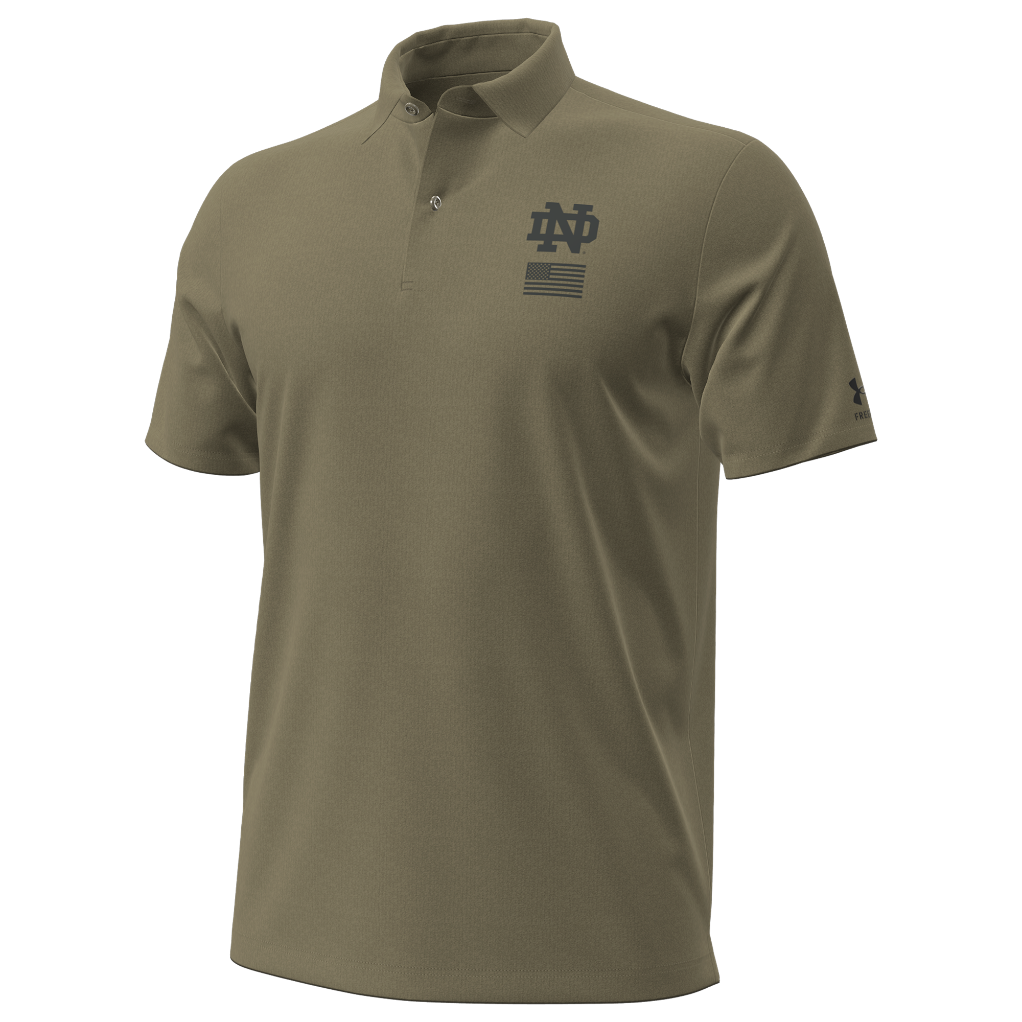 Polo Under Armour pour homme, couleur beige Notre Dame Fighting Irish, collection Freedom 2026