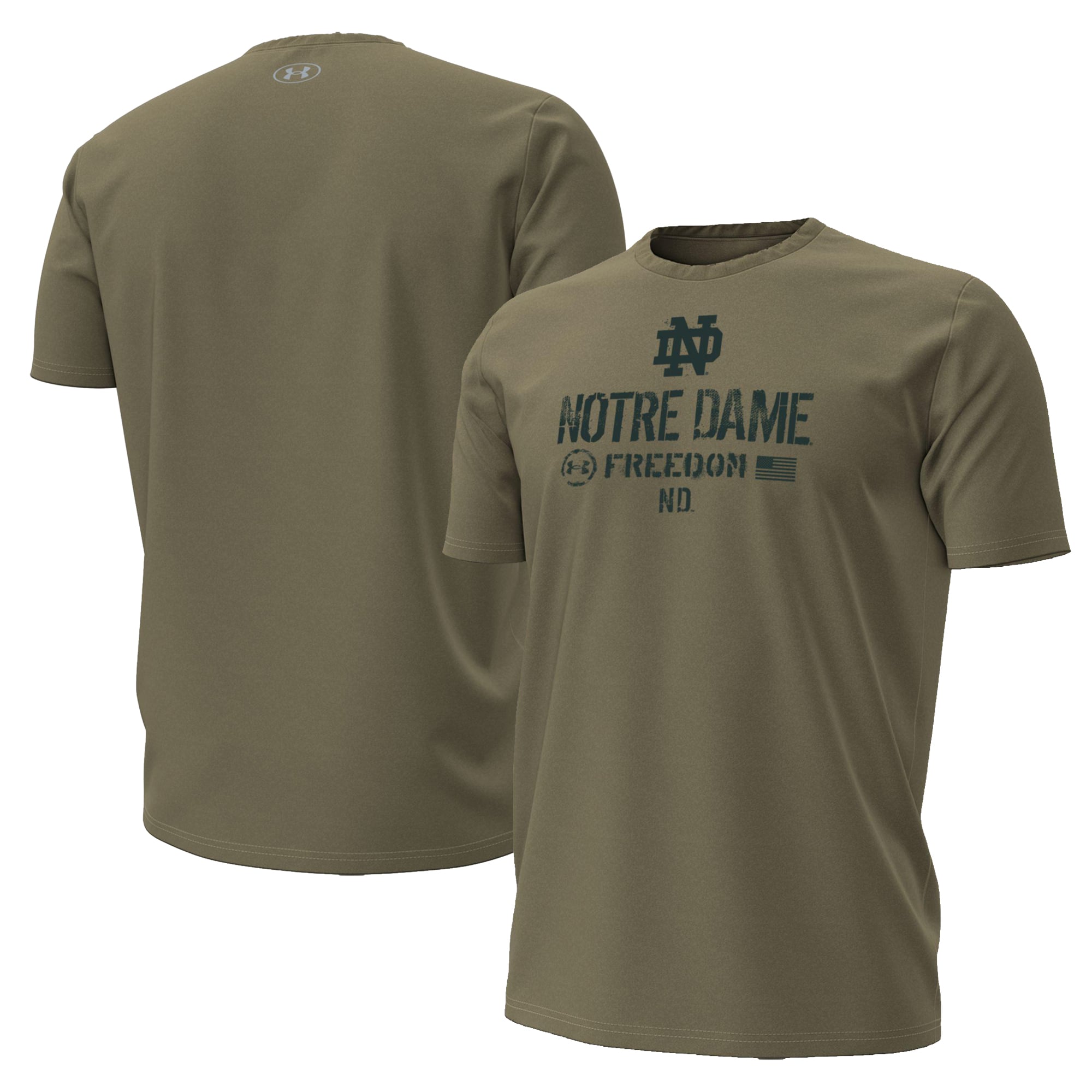 T-shirt Under Armour Tan Notre Dame Fighting Irish 2026 Freedom Collection pour homme