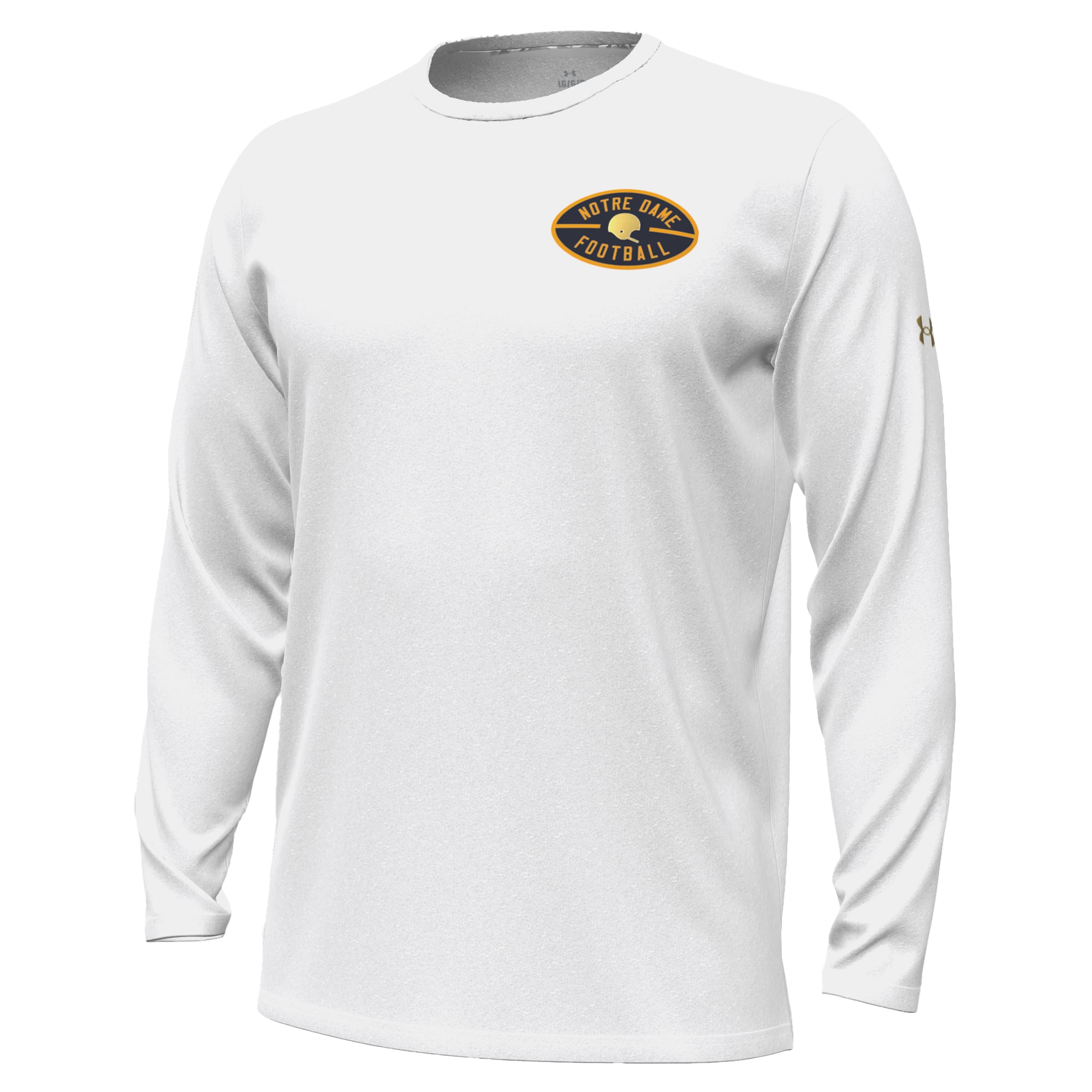T-shirt à manches longues Under Armour blanc Notre Dame Fighting Irish 2026 Shamrock Series Icon Vanish pour homme