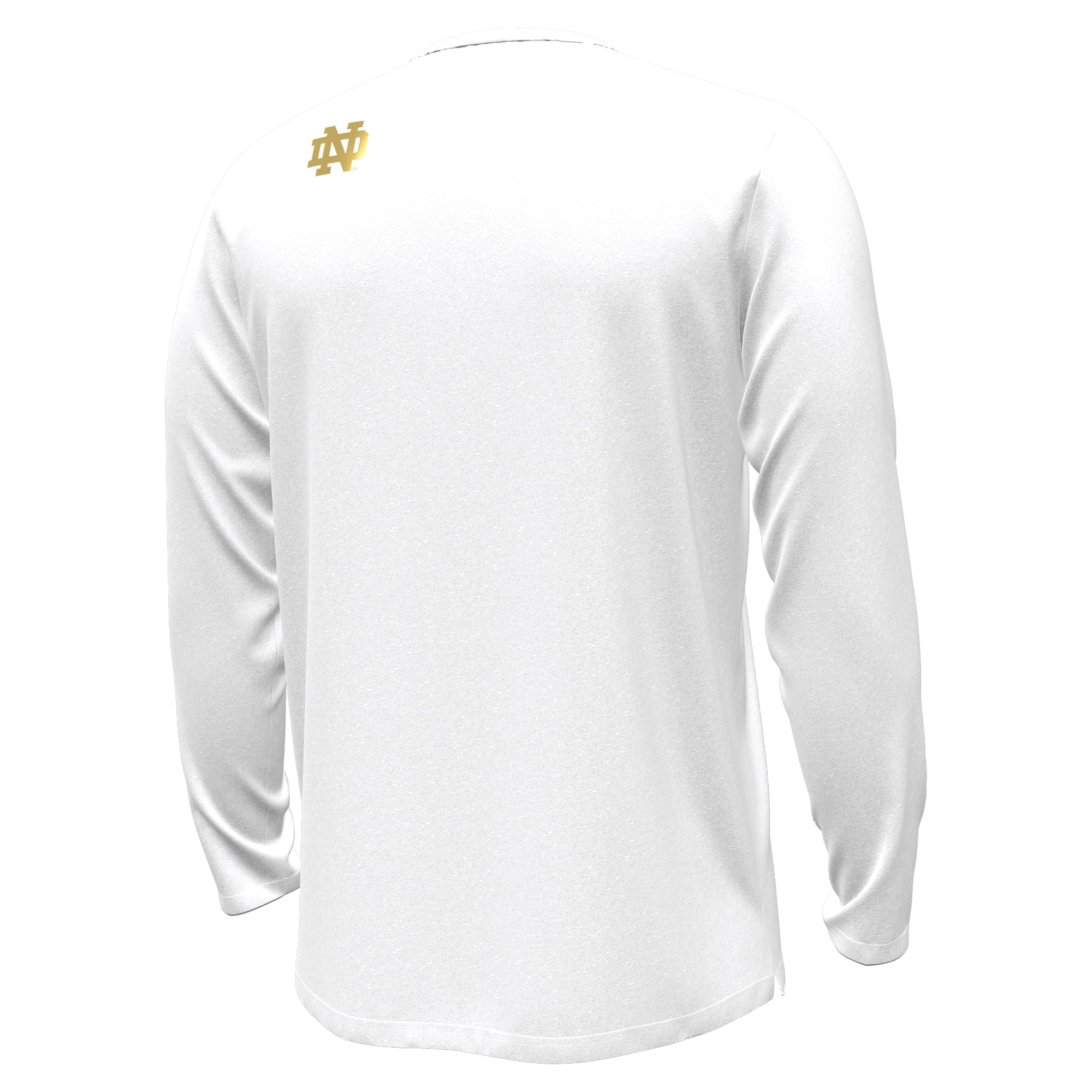 T-shirt à manches longues Under Armour blanc pour homme Notre Dame Fighting Irish 2026 Shamrock Series Metallic Lambeau Field Arch Vanish