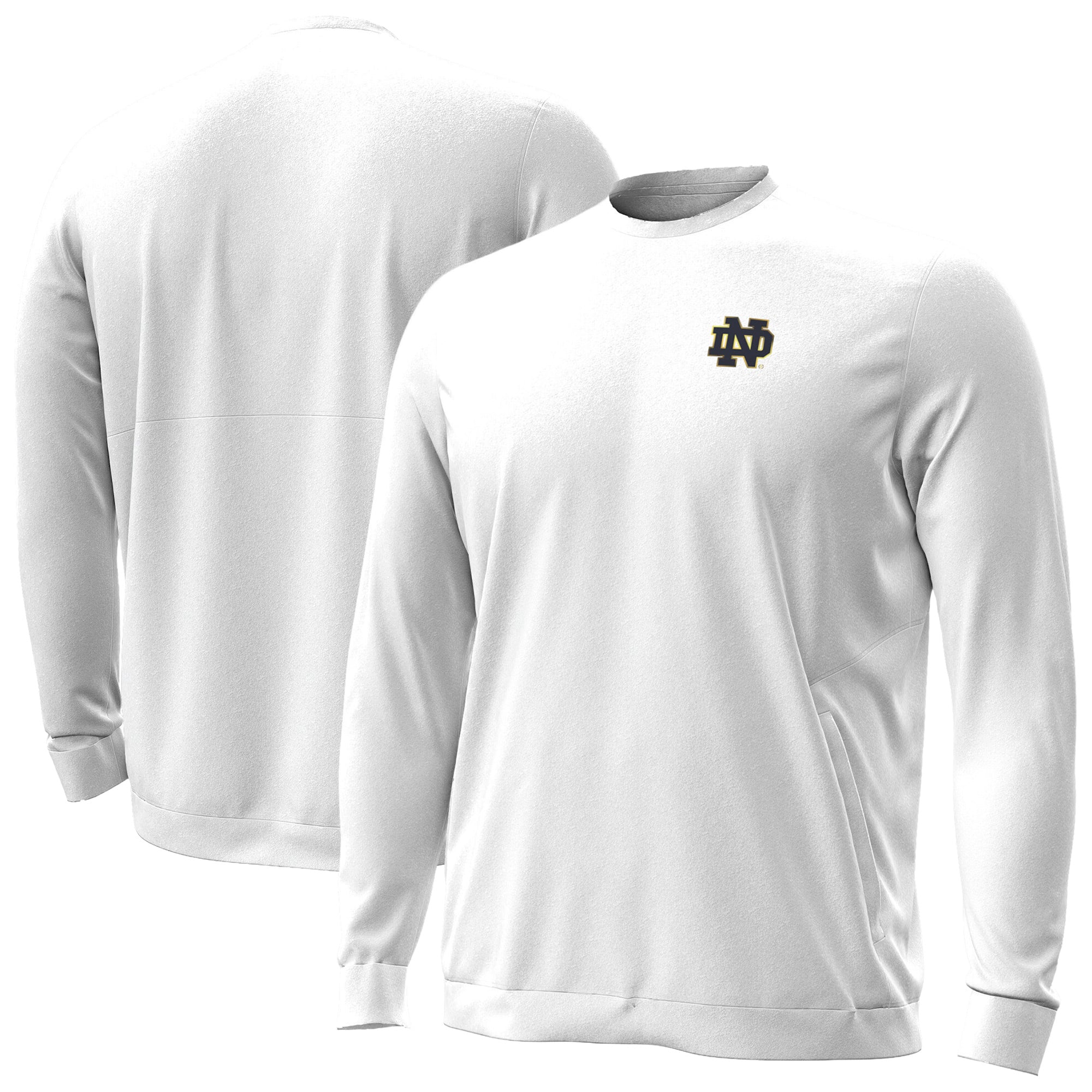 Sweat-shirt d'hiver Under Armour blanc pour homme, modèle Notre Dame Fighting Irish 2026 Sideline Meridian.