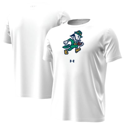 Notre Dame Fighting Irish Under Armour Football Leprechaun Tech Stretch T-Shirt - White