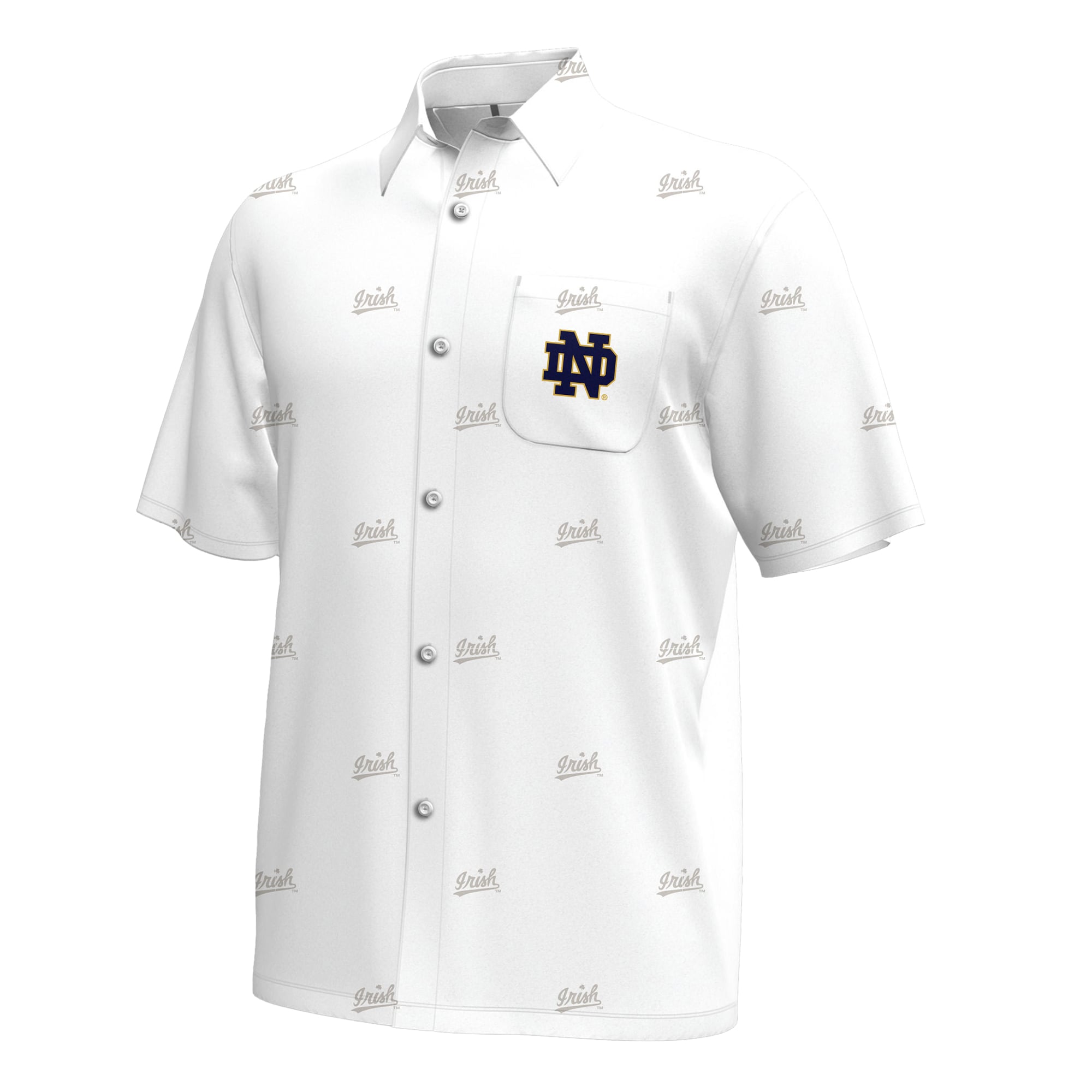 Men's Under Armour White Notre Dame Fighting Irish Gameday Armourfuse Button-Up Shirt