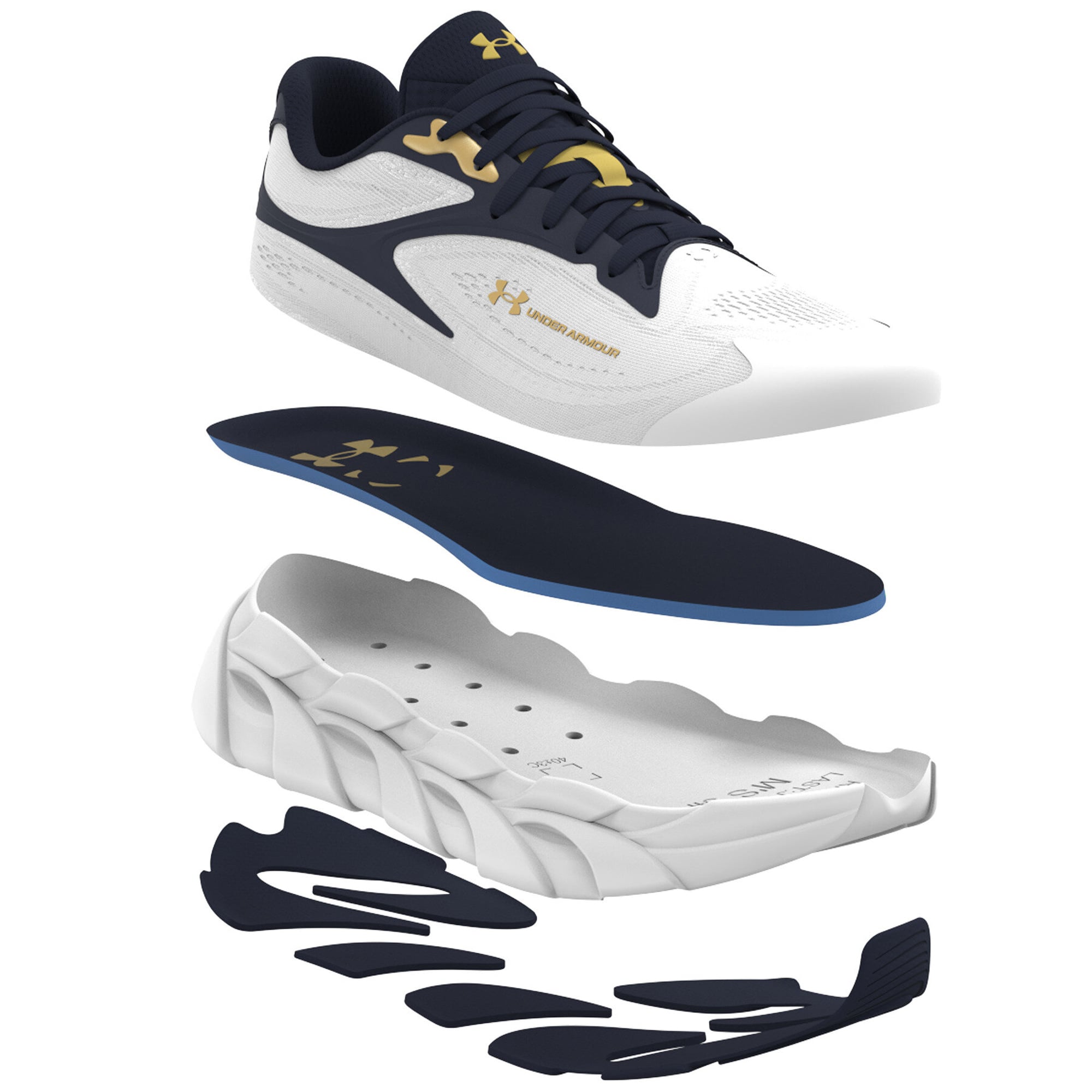Baskets Under Armour Halo Runner 2 Team blanches Notre Dame Fighting Irish pour homme