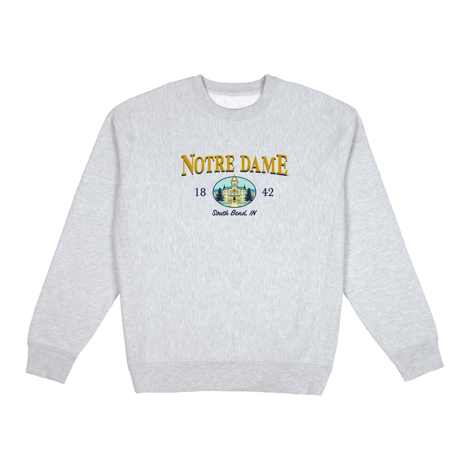 Sweat-shirt Uscape Apparel pour homme, gris chiné, Notre Dame Fighting Irish, New Heights Heavyweight