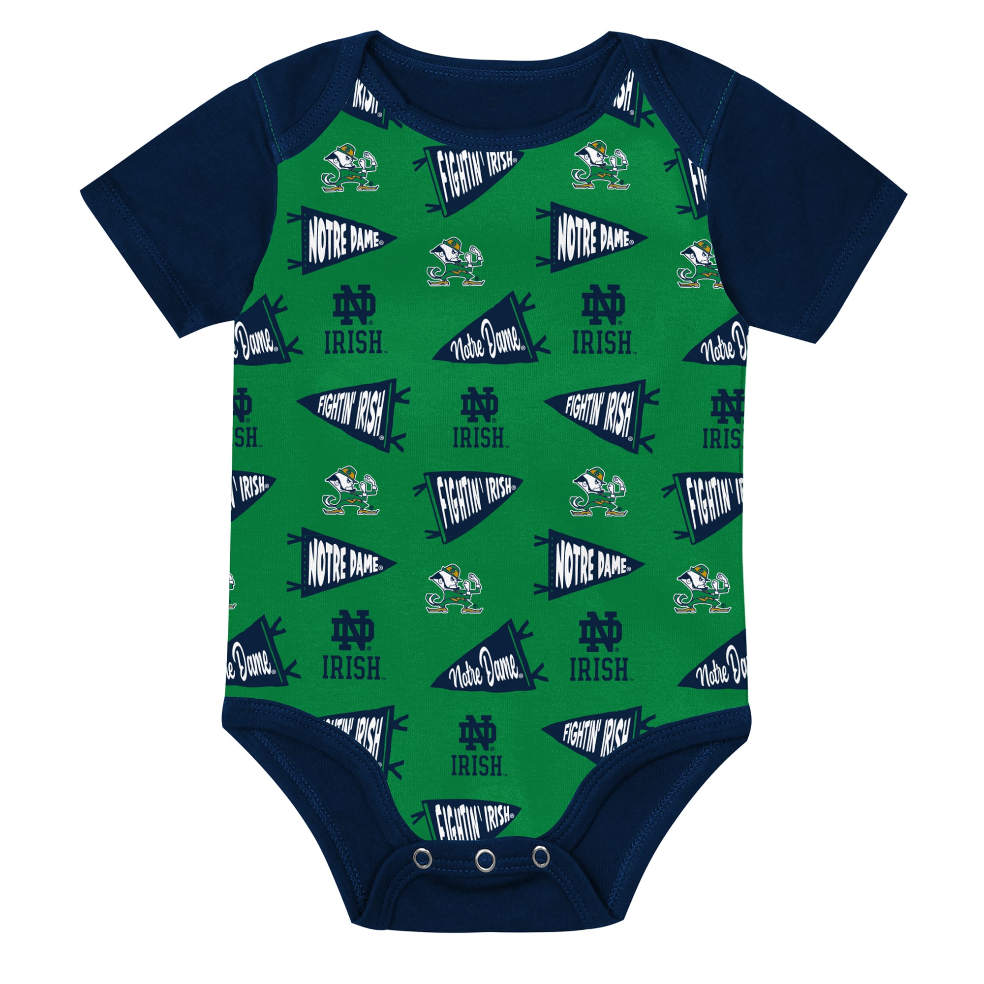 Newborn Outerstuff Navy Notre Dame Fighting Irish Star Player Three-Piece Bodysuit Set