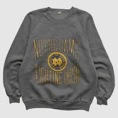Notre Dame Fighting Irish 90s Pullover Sweatshirt - Dark Heather Gray - XS by Fanatics Real Vintage