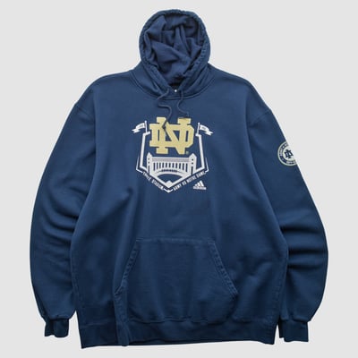 Notre Dame Fighting Irish Adidas 2010 Hooded Pullover Sweatshirt - Navy - XL by Fanatics Real Vintage