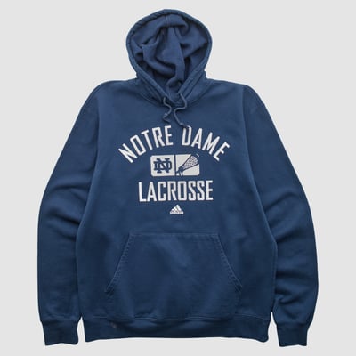 Notre Dame Fighting Irish Adidas 2010s Hooded Pullover Sweatshirt - Navy - S by Fanatics Real Vintage