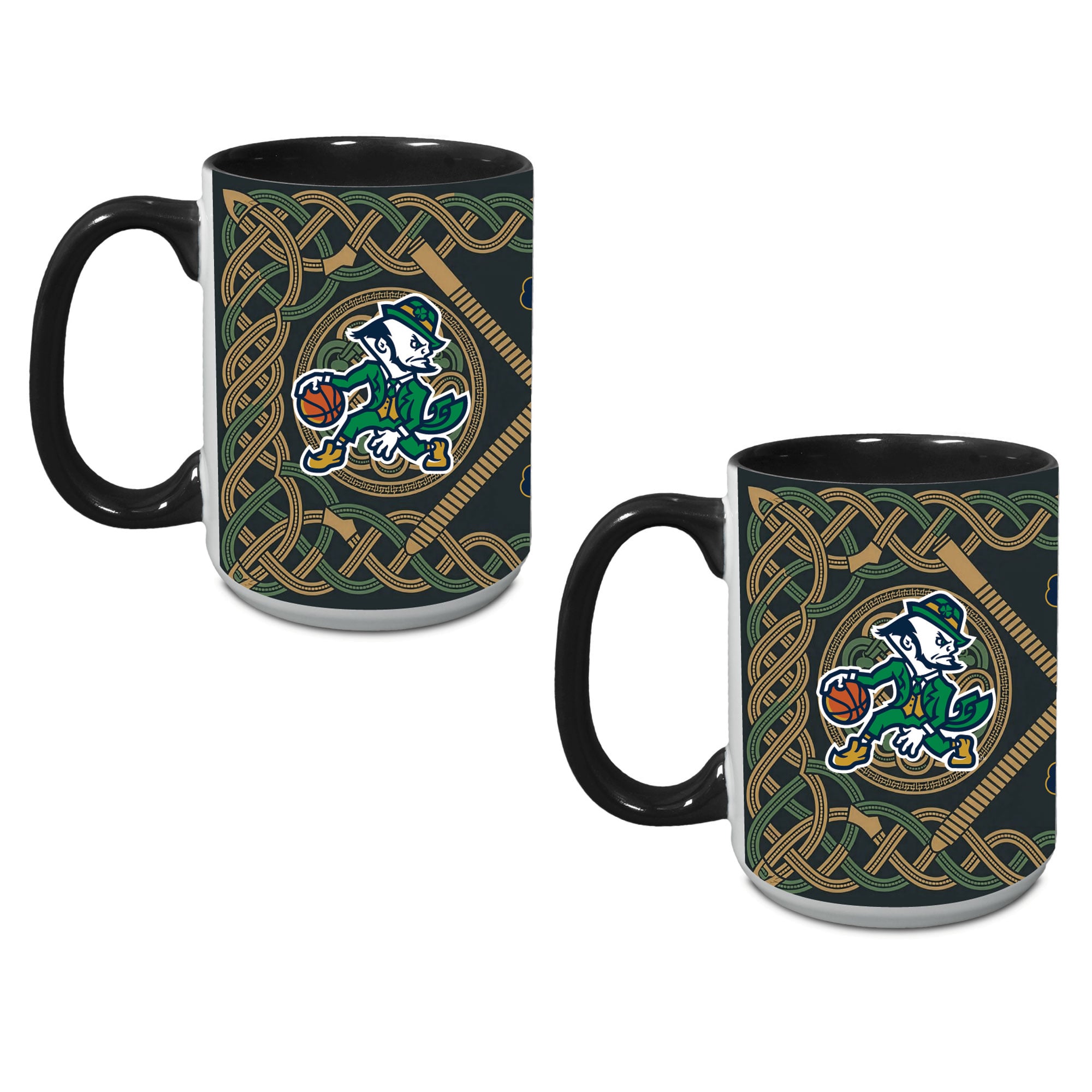 Ensemble de deux tasses de 44 cl (15 oz) à l'effigie du lutin des Fighting Irish de Notre Dame