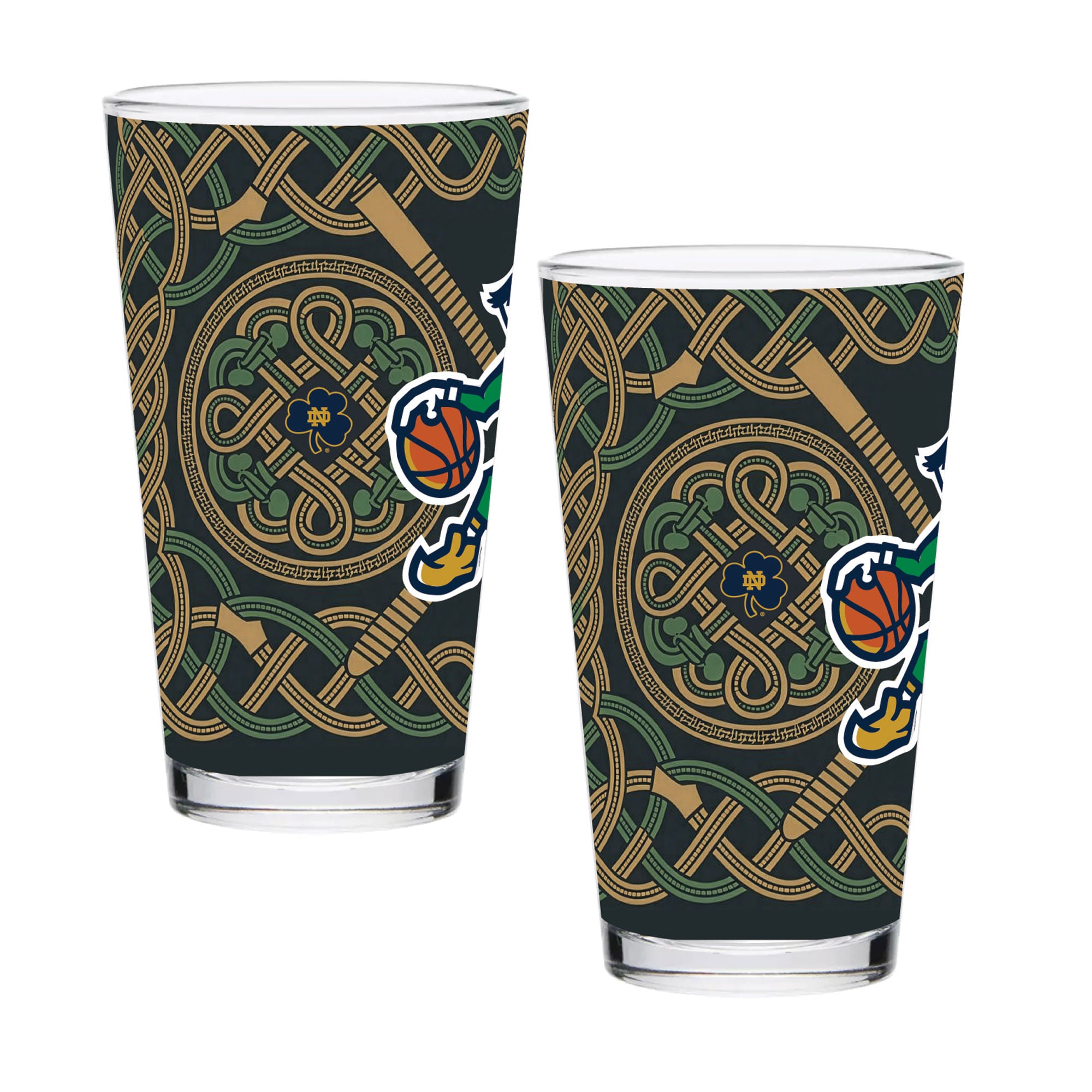 Ensemble de deux verres à bière de 47 cl (16 oz) aux couleurs des Fighting Irish de Notre Dame