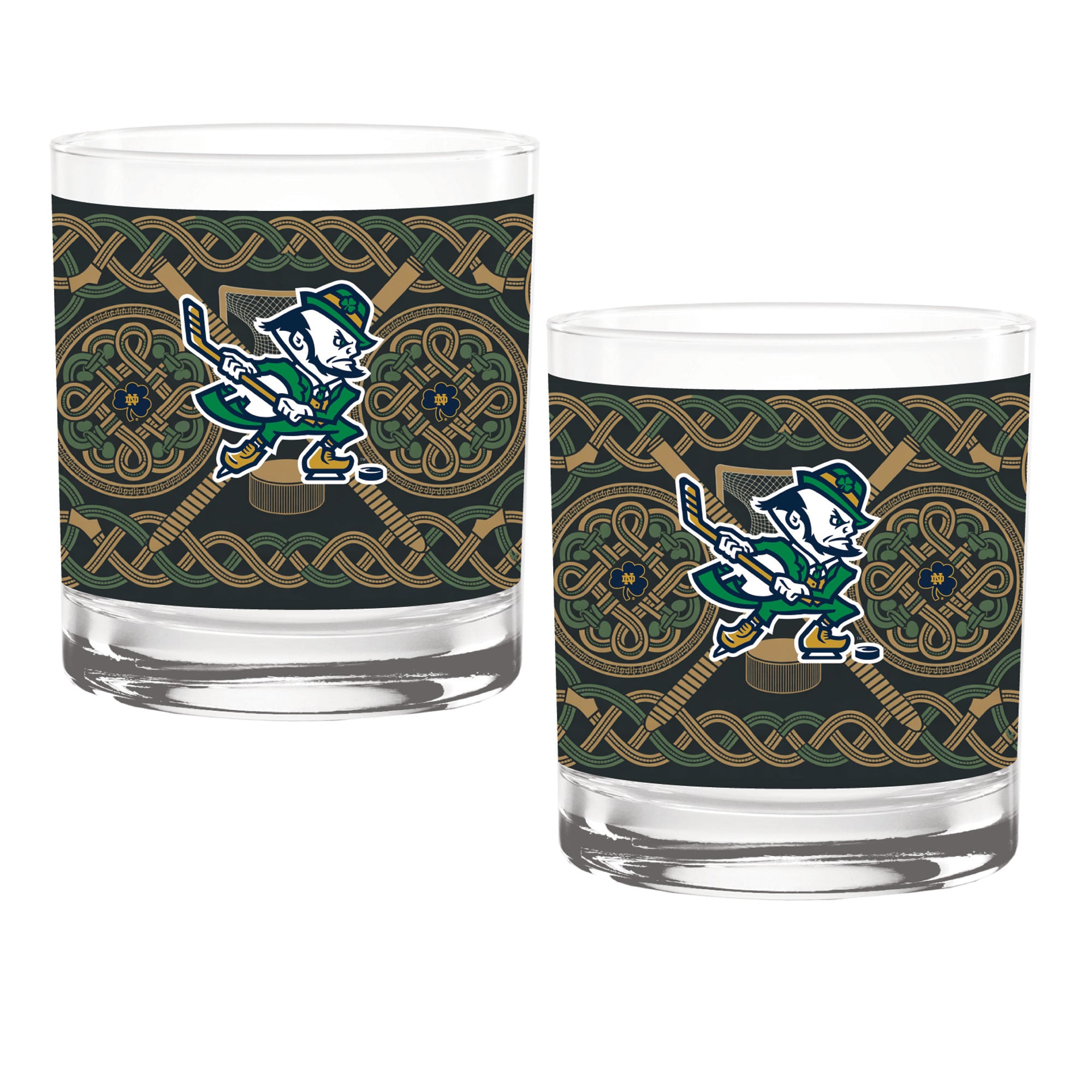 Ensemble de deux verres à whisky de 414 ml (14 oz) aux couleurs des Fighting Irish de Notre Dame