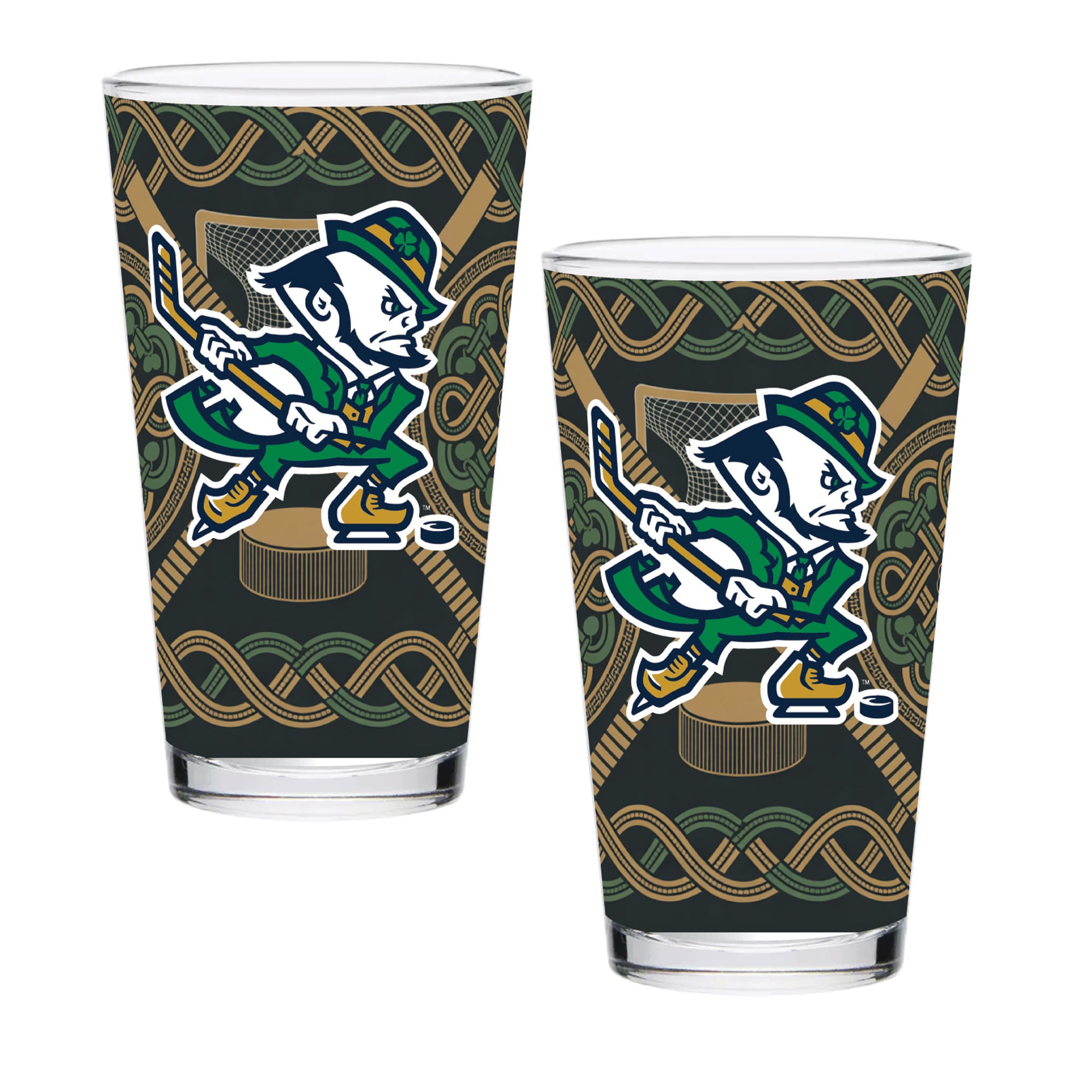 Ensemble de deux verres à bière de 473 ml (16 oz) aux couleurs des Fighting Irish de Notre Dame