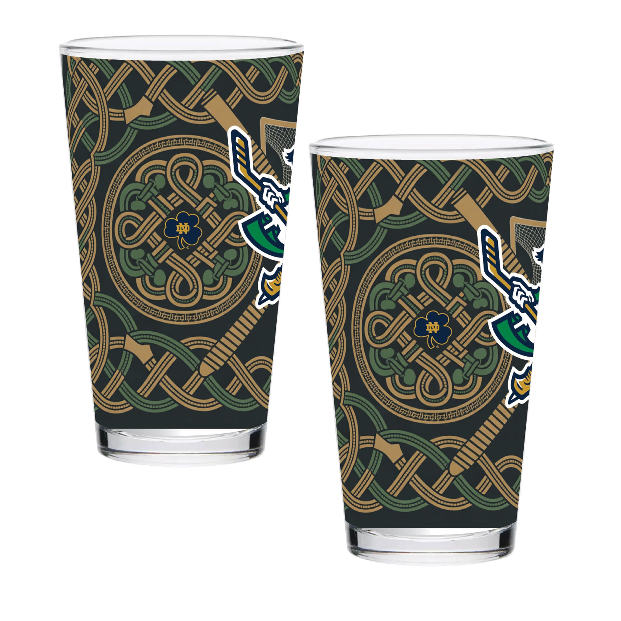 Ensemble de deux verres à bière de 473 ml (16 oz) aux couleurs des Fighting Irish de Notre Dame