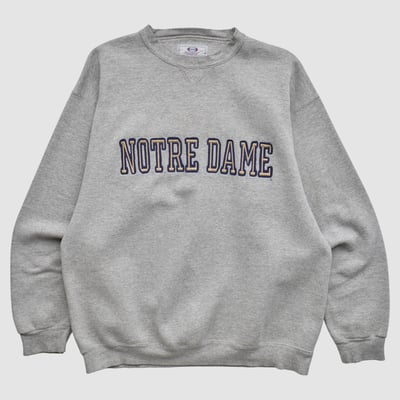 Notre Dame Fighting Irish Olympus 2000s Pullover Sweatshirt - Heather Gray - S by Fanatics Real Vintage