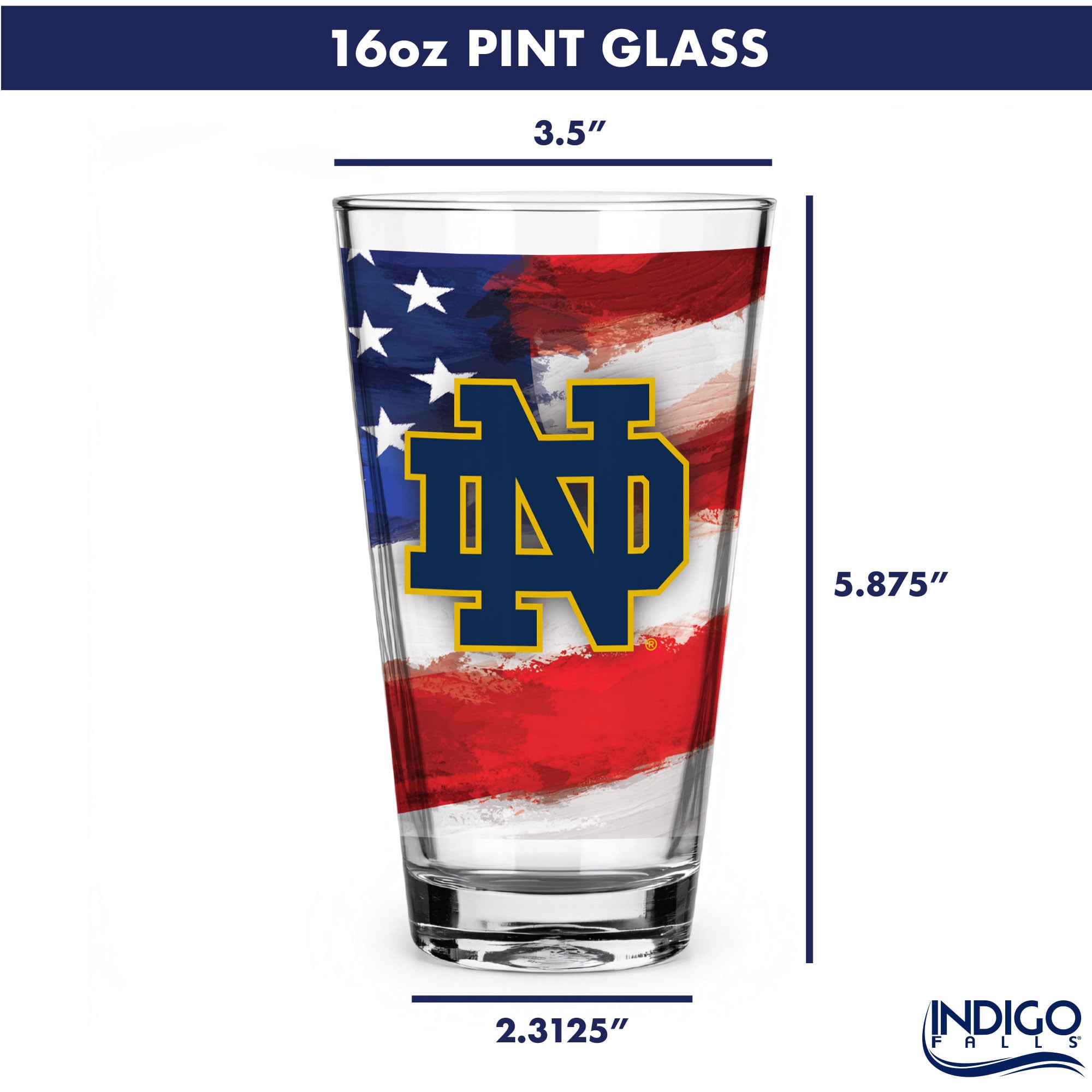 Notre Dame Fighting Irish  Two-Pack 16oz. Americana Pint Glass Set