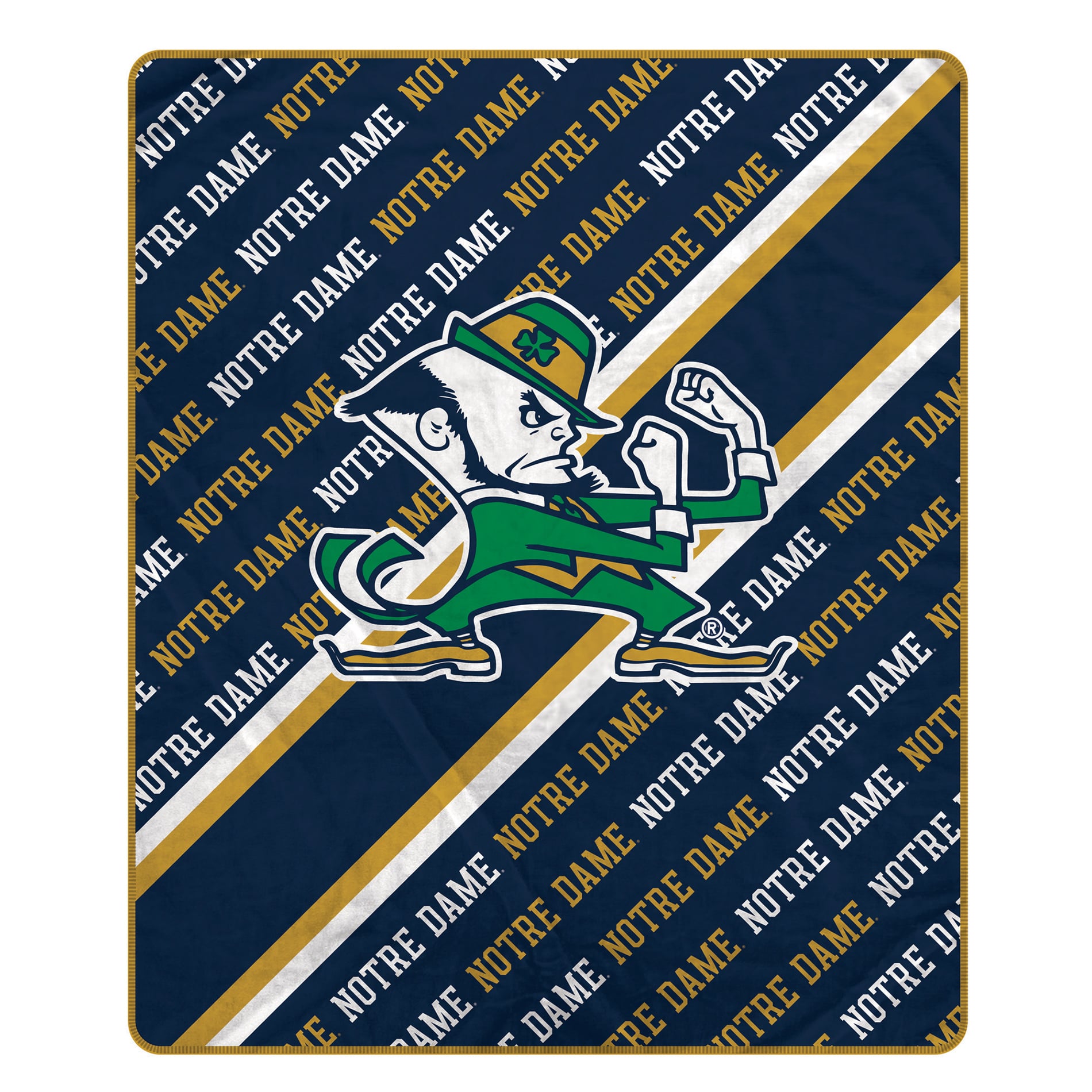 Couverture ultra douce Pegasus Notre Dame Fighting Irish, 152 x 178 cm (60 x 70 pouces), doublée et ornée du logo.