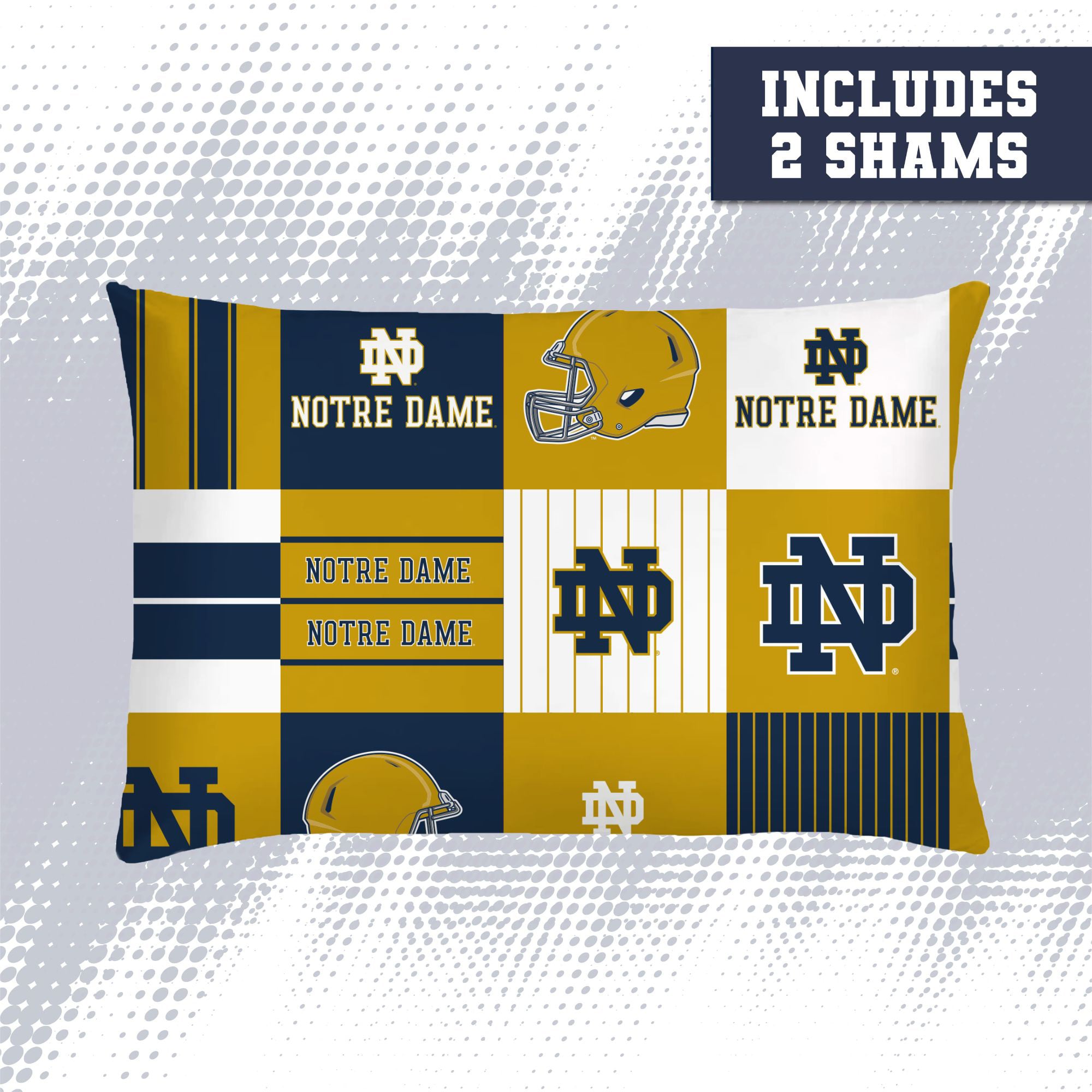 Pegasus Notre Dame Fighting Irish Patchwork Plaid Three-Piece Full/Queen Bed in a Bag Set
