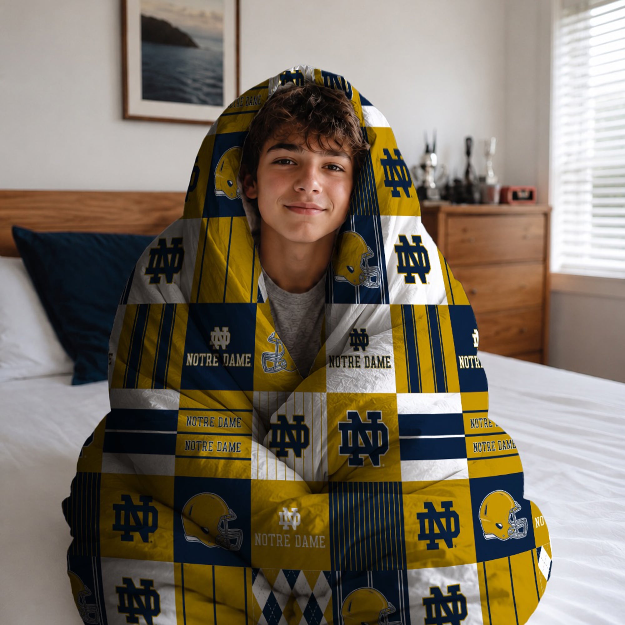 Pegasus Notre Dame Fighting Irish Patchwork Plaid Two-Piece Twin/Twin XL Bed in a Bag Set
