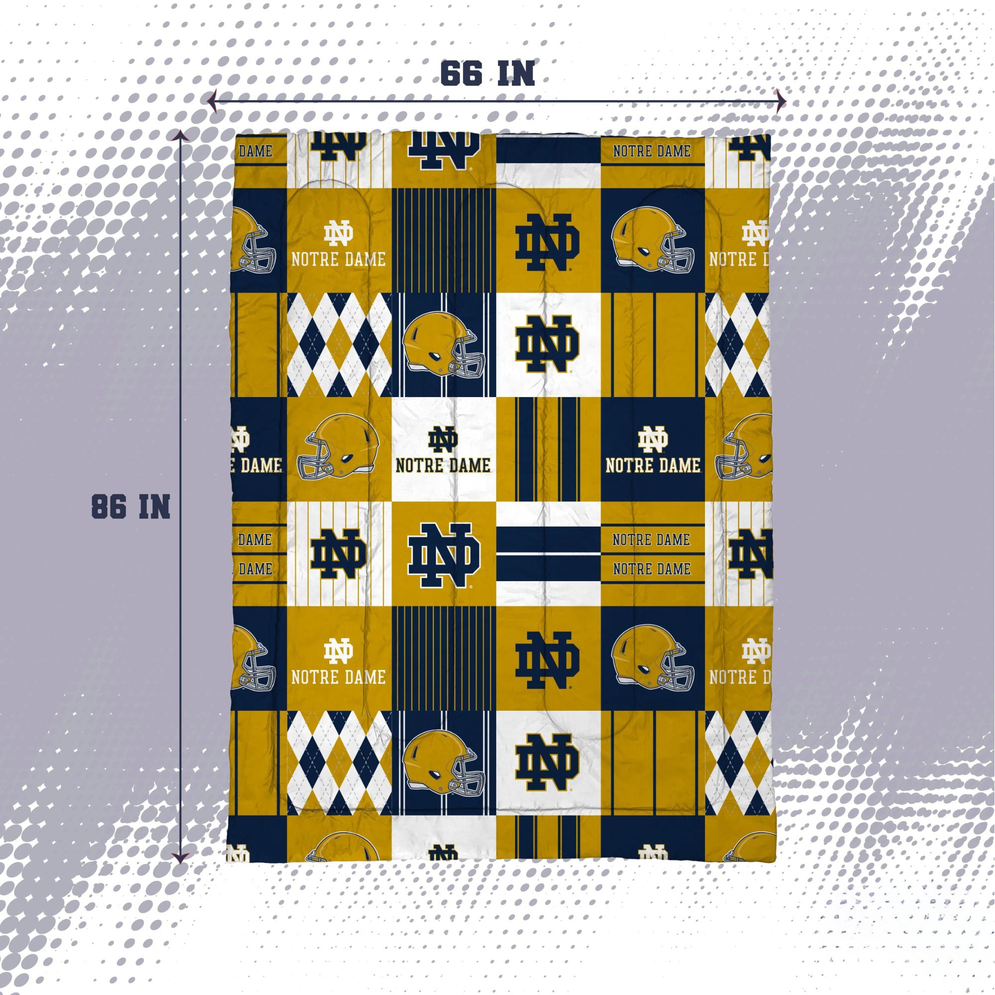 Pegasus Notre Dame Fighting Irish Patchwork Plaid Two-Piece Twin/Twin XL Bed in a Bag Set