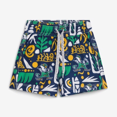  Notre Dame Fighting Irish Wes & Willy Toddler Allover Print Swim Shorts - Navy