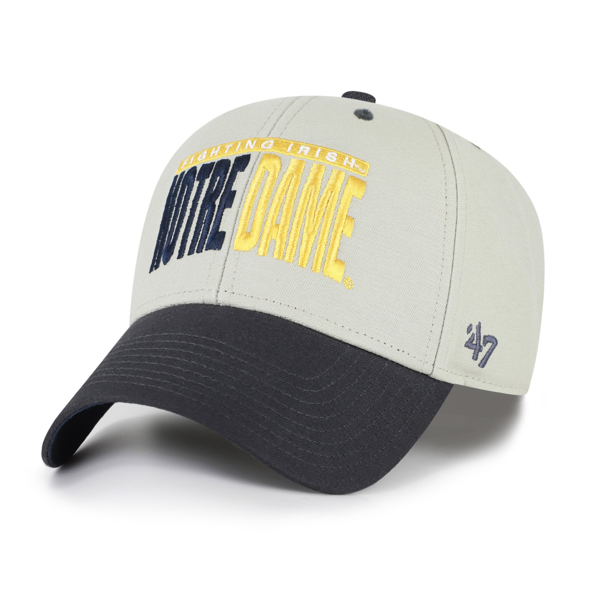 Casquette unisexe ajustable '47 Gris/Noir Notre Dame Fighting Irish, inscription demi-bloc MVP
