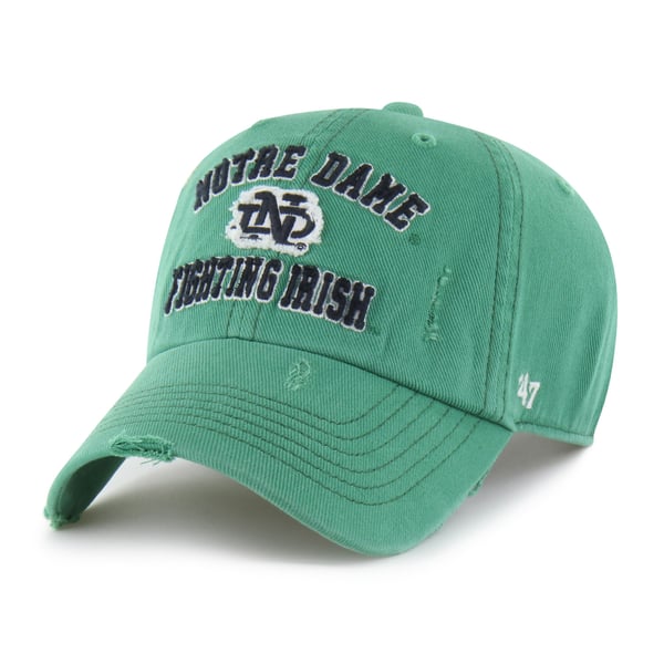 Notre Dame Fighting Irish Cap – 47 Brand, Clean Up, Dunkelblau, Flach Geschnitten