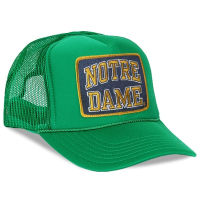 Notre Dame Fighting Irish Aviator Nation Vintage Low Rise Trucker Adjustable Hat - Kelly Green