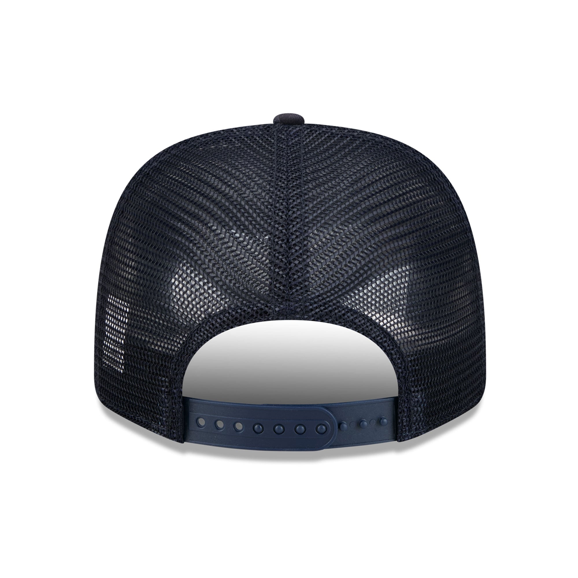 Casquette trucker unisexe New Era bleu marine Notre Dame Fighting Irish à écusson intégré 9SEVENTY
