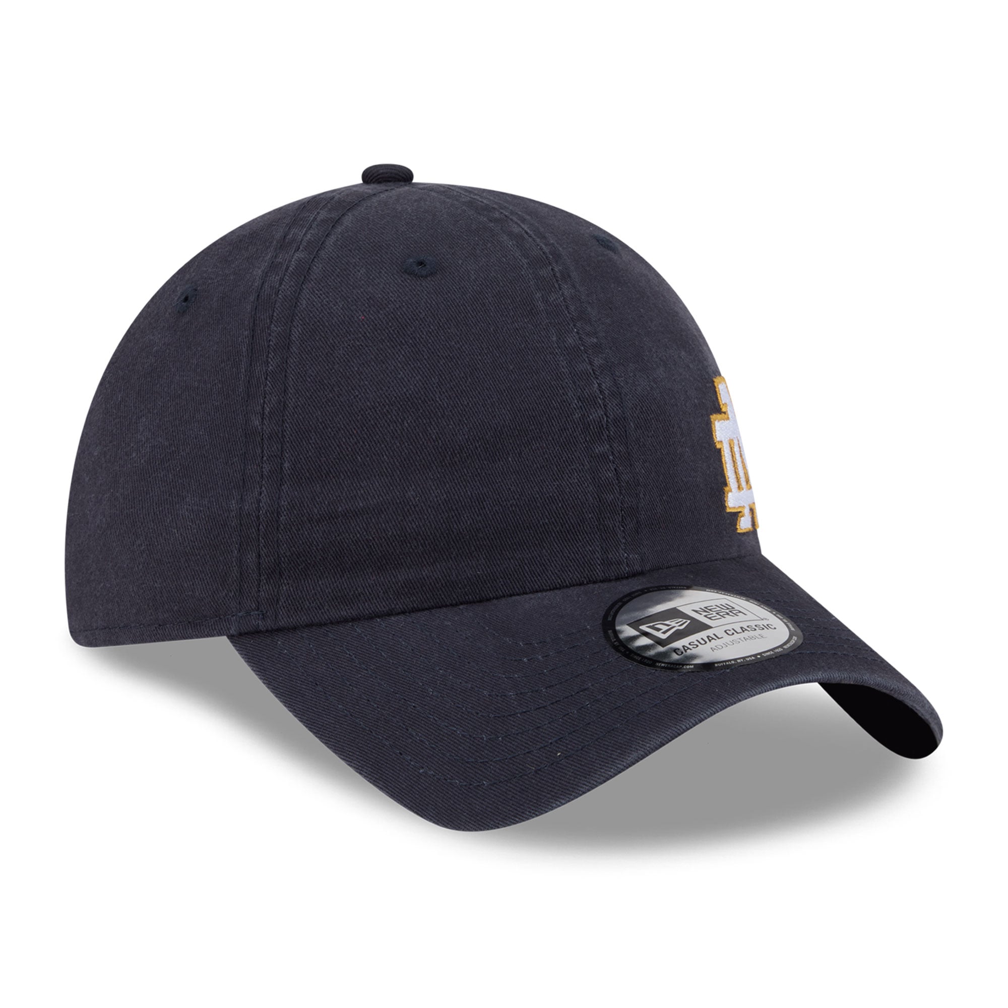 Casquette unisexe New Era bleu marine Notre Dame Fighting Irish Offset classique et décontractée ajustable
