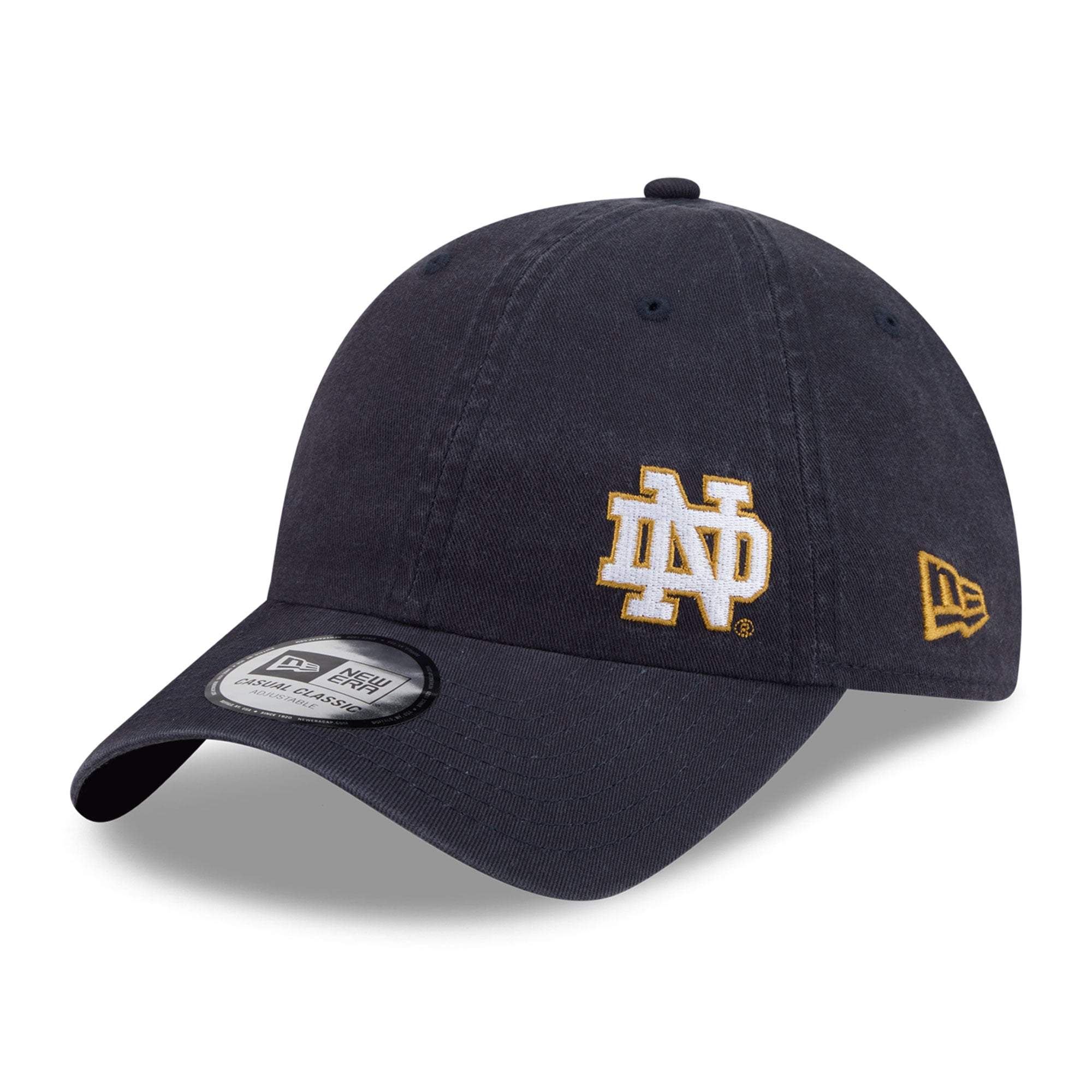Casquette unisexe New Era bleu marine Notre Dame Fighting Irish Offset classique et décontractée ajustable