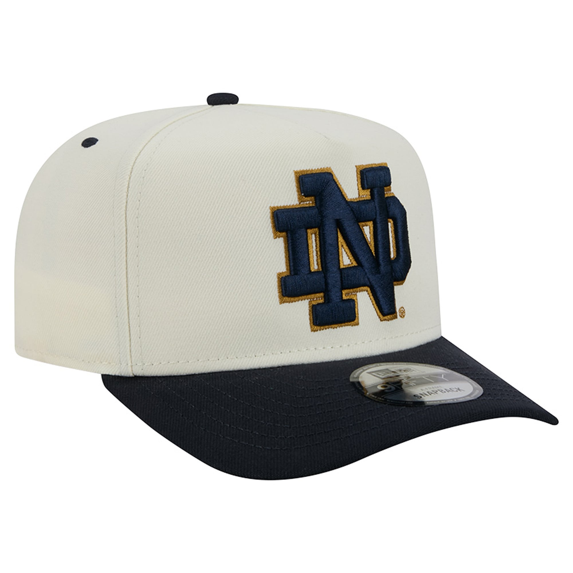 Unisex New Era White/Navy Notre Dame Fighting Irish A-Frame 9FIFTY Snapback Hat