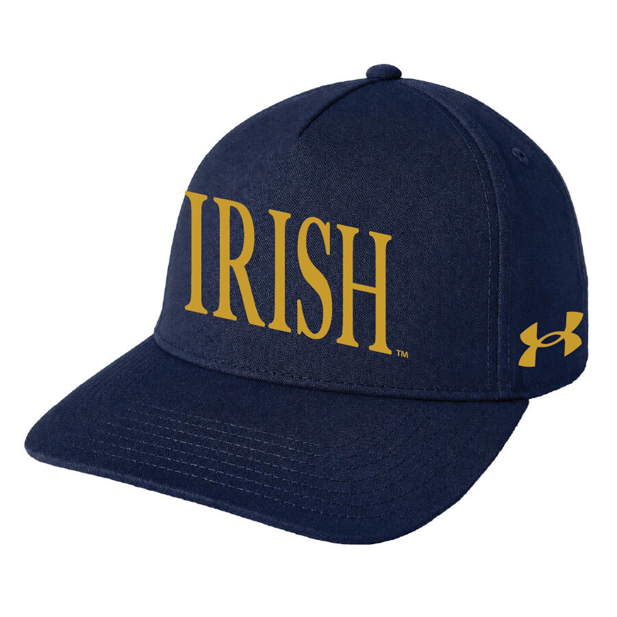 Unisex Under Armour Navy Notre Dame Fighting Irish Blitzing Accent 5-Panel Adjustable Hat