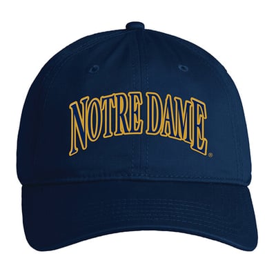  Notre Dame Fighting Irish Under Armour Unisex Washed Cotton Adjustable Hat - Navy