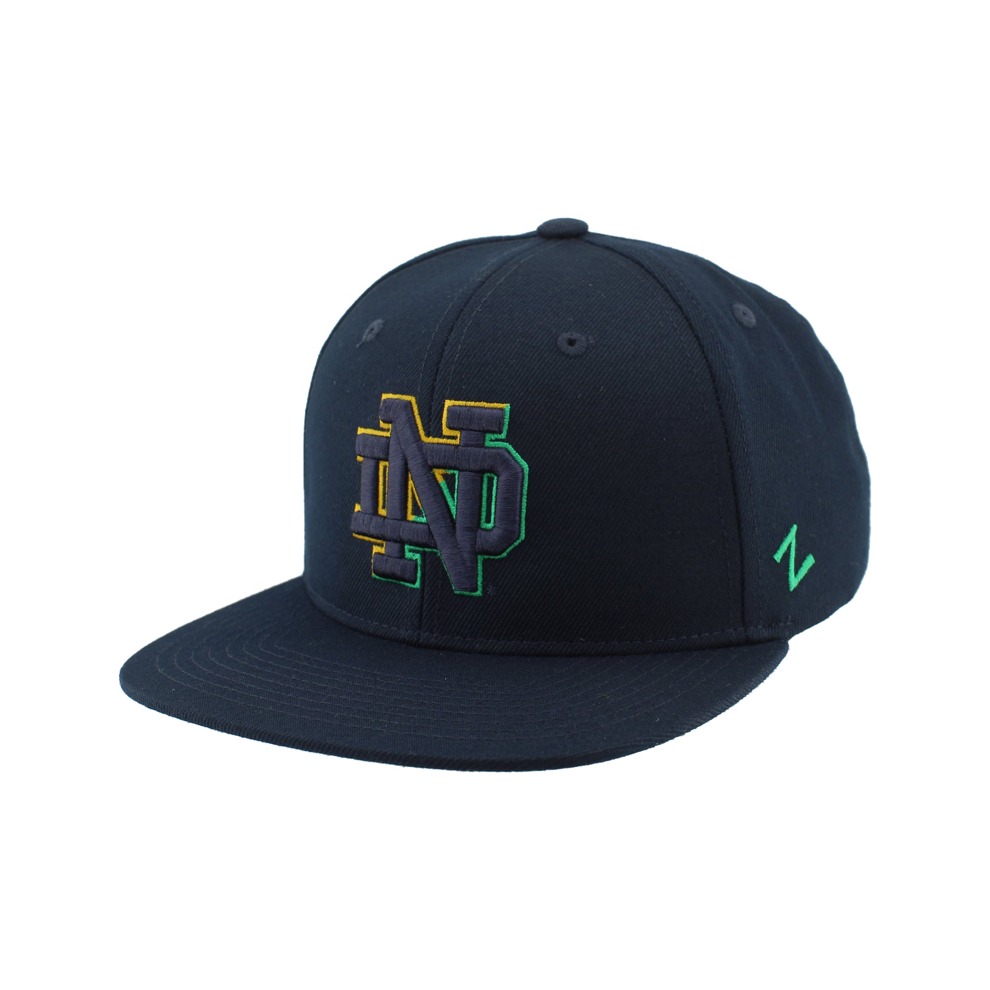 Casquette unisexe Zephyr Navy Notre Dame Fighting Irish Slice 3D Z11