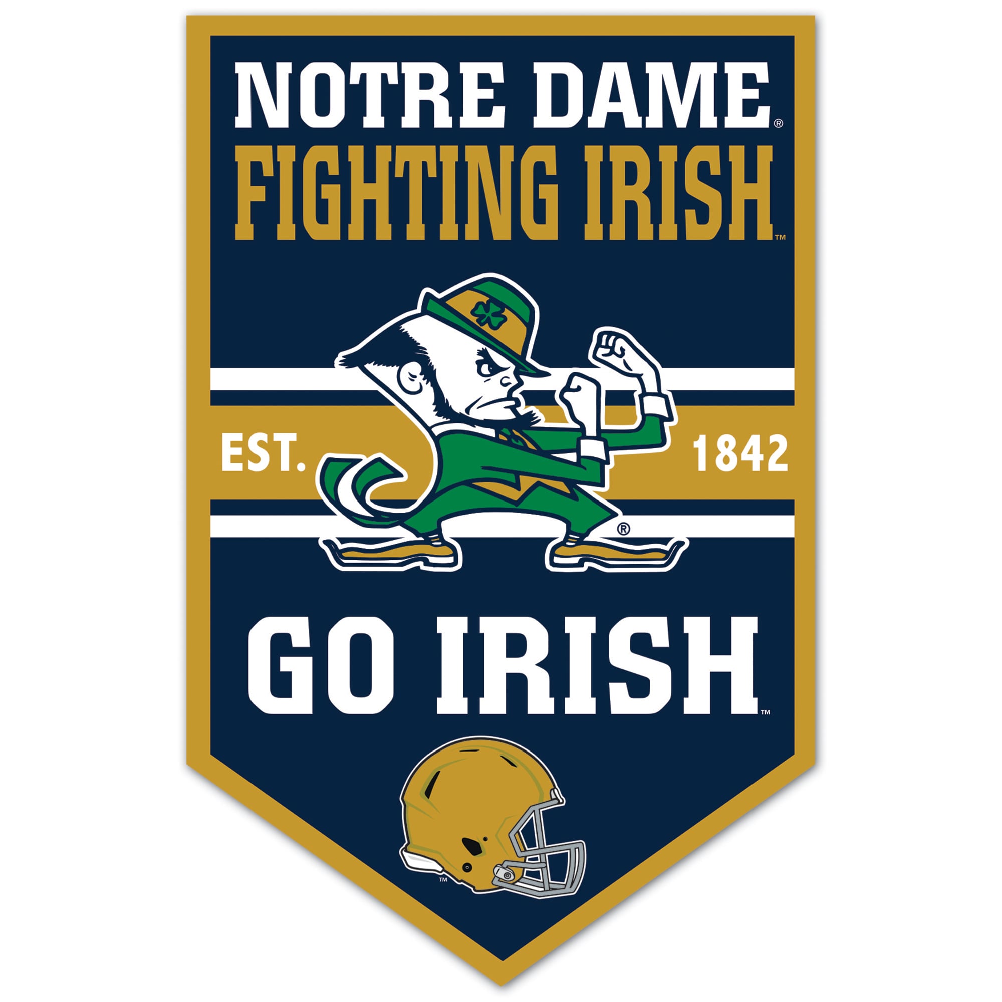 Kansas City Chiefs Socks WinCraft NCAA Notre Dame Fighting Irish Logo Decal 4x4 Inch X 937295