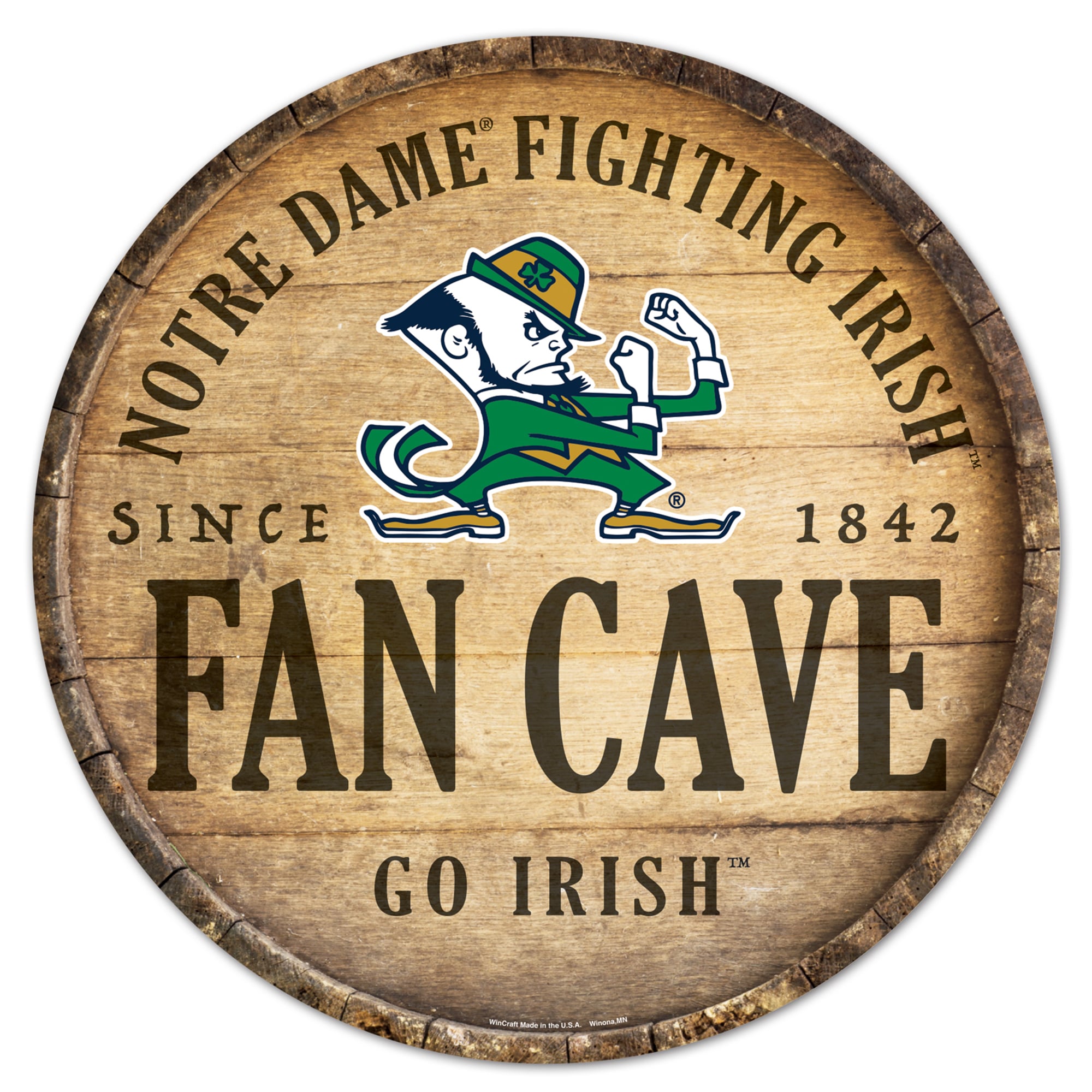 WinCraft Notre Dame Fighting Irish 14'' Circular Wood Sign