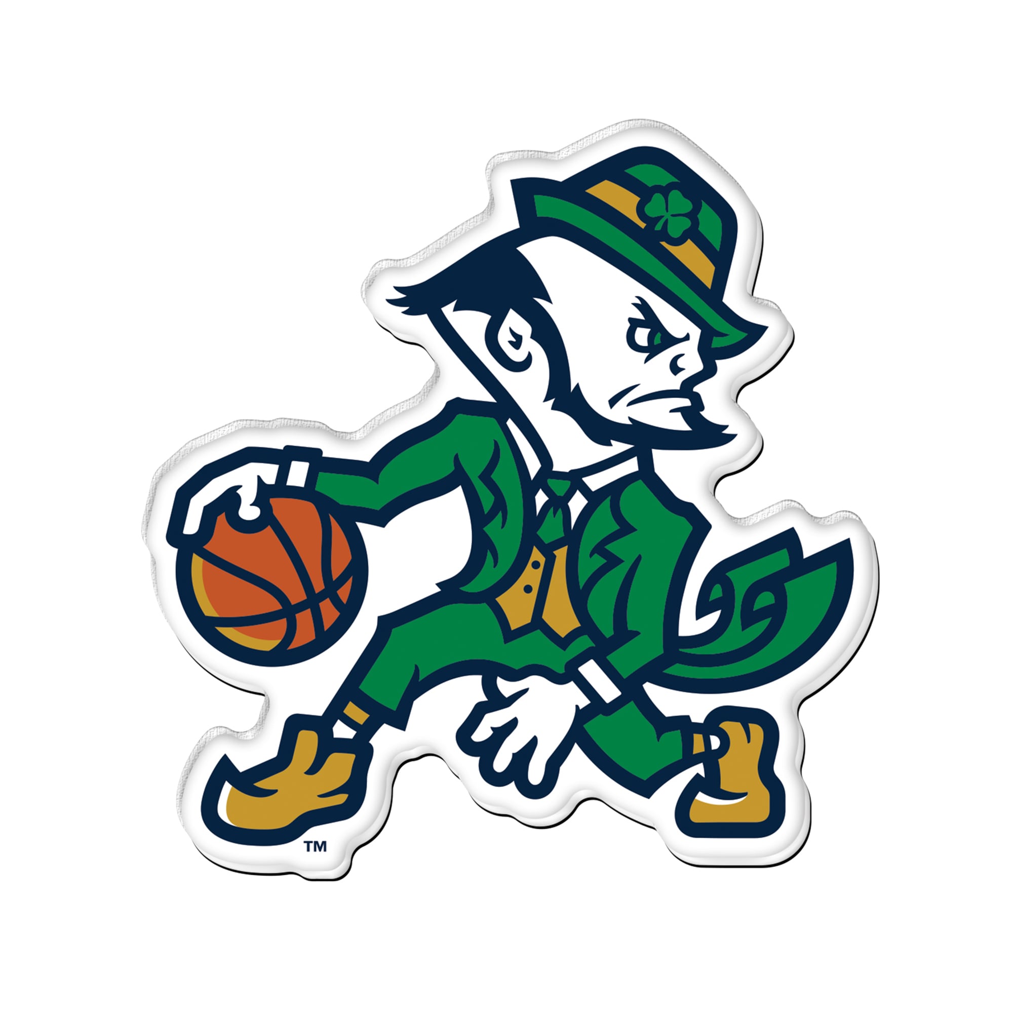 Aimant de réfrigérateur en acrylique WinCraft représentant la mascotte de basketball des Fighting Irish de Notre Dame