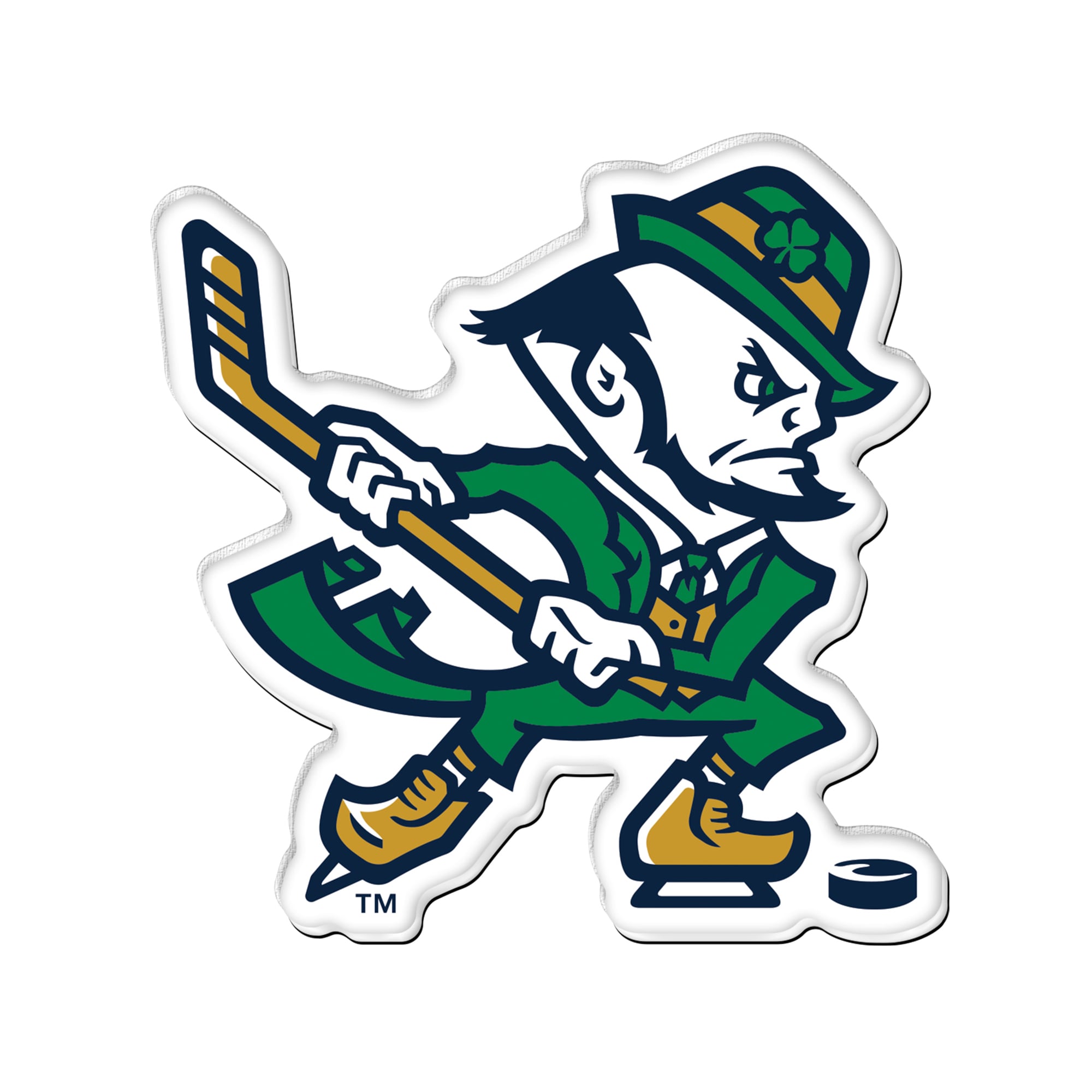 Aimant de réfrigérateur en acrylique WinCraft représentant la mascotte de hockey des Fighting Irish de Notre Dame