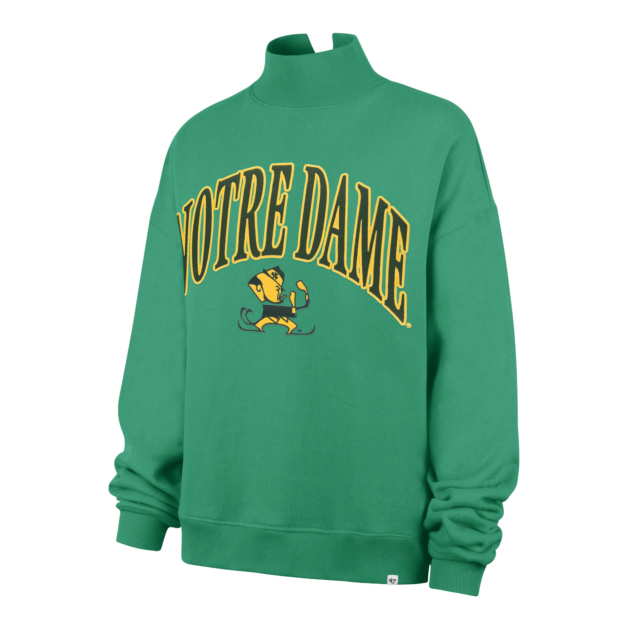 Sweat-shirt à col montant Notre Dame Fighting Irish bleu marine pour femme, modèle 47