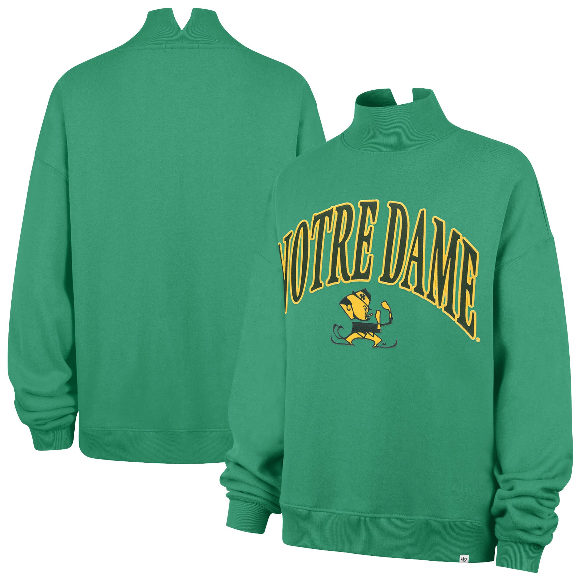 Sweat-shirt à col montant Notre Dame Fighting Irish bleu marine pour femme, modèle 47