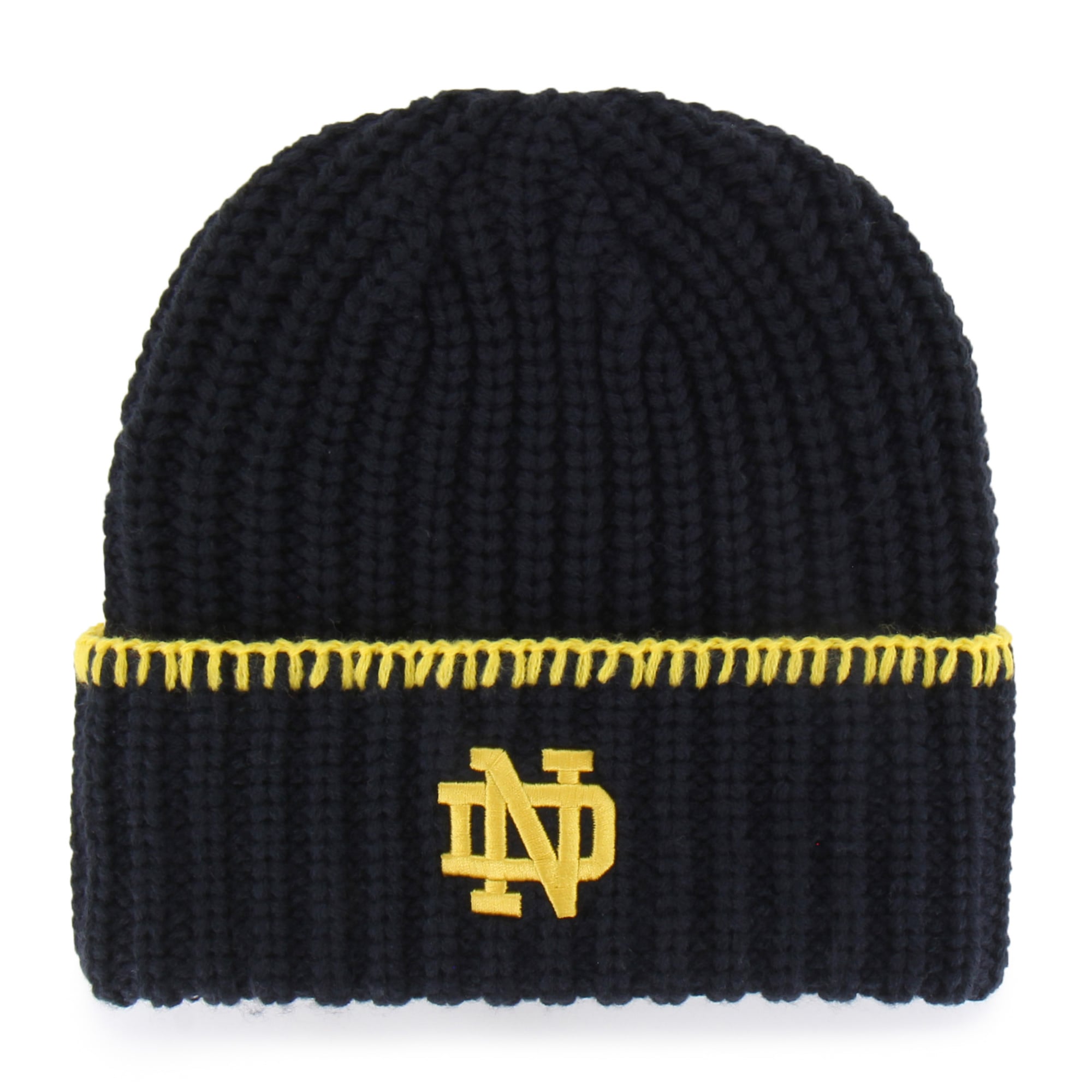 Bonnet à revers en maille point de couverture « 47 » bleu marine Notre Dame Fighting Irish pour femme