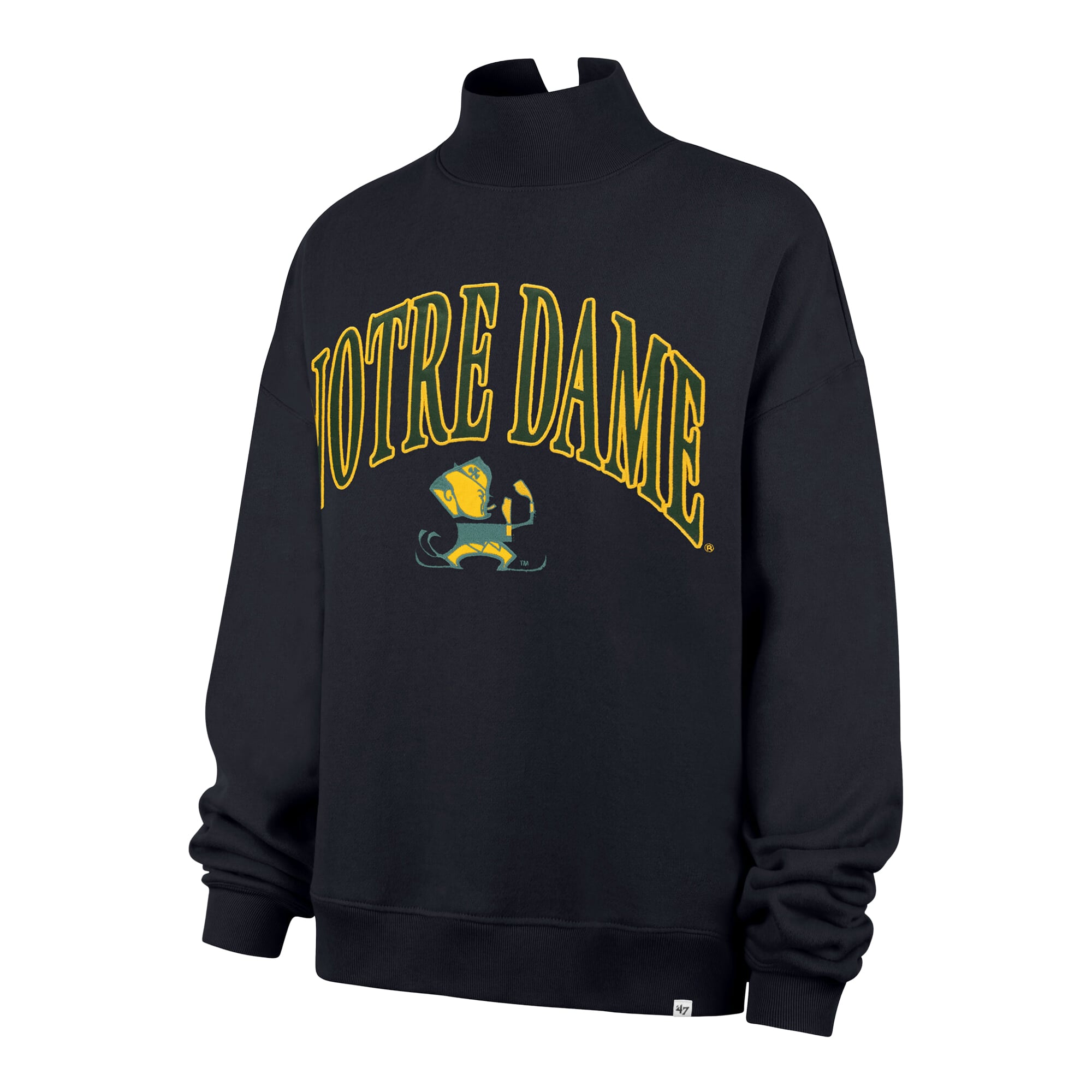 Women's '47  Navy Notre Dame Fighting Irish Mock Neck Sweatshirt