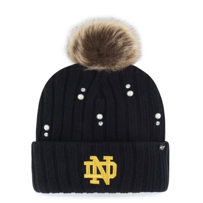 Notre Dame Fighting Irish '47 Women's Pearl Fur Knit Hat with Pom - Navy