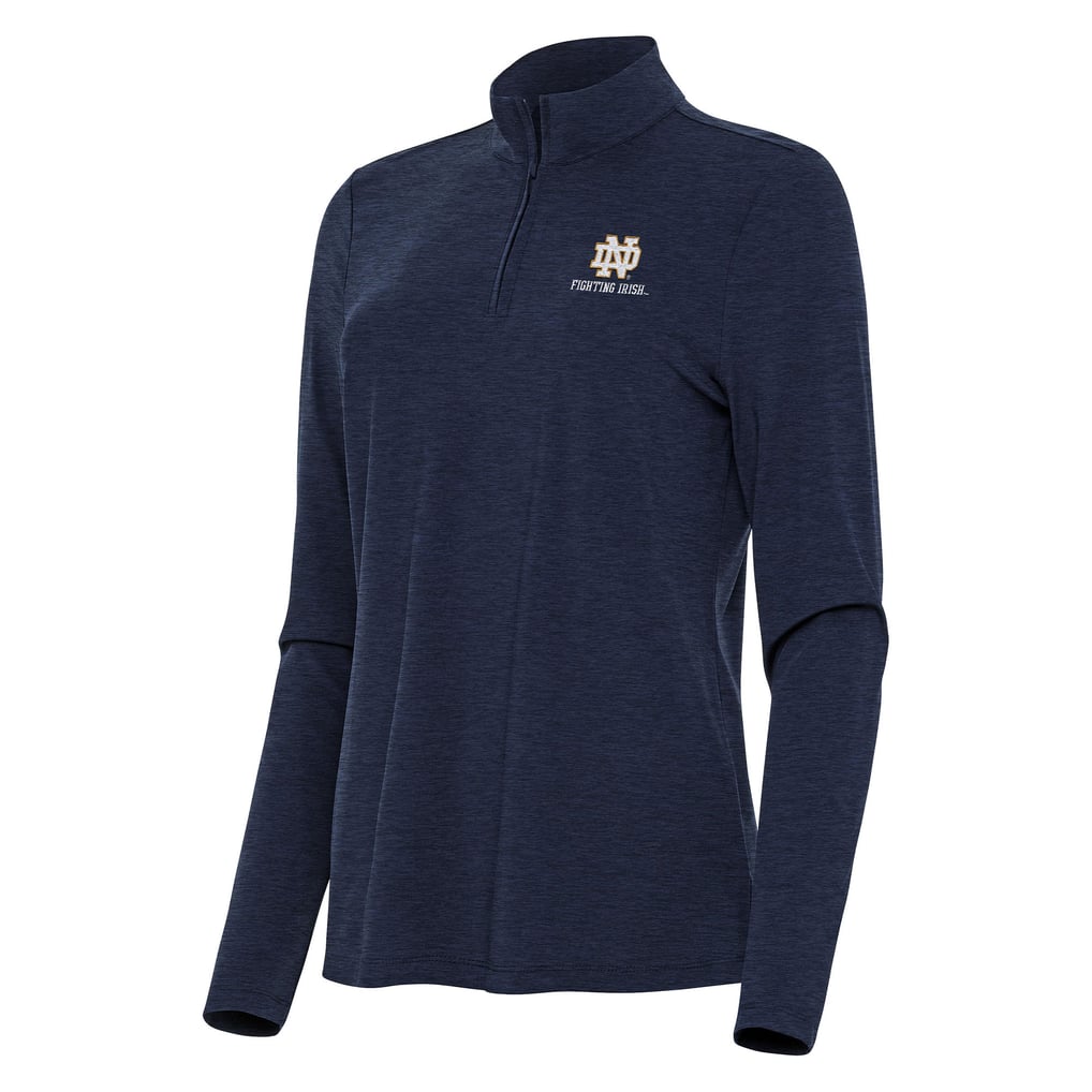 Women's Antigua Heather Navy Notre Dame Fighting Irish Bright Quarter ...