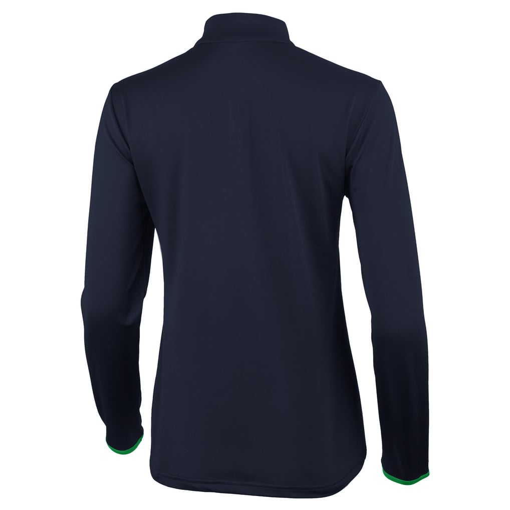 Women's Antigua Navy/Green Notre Dame Fighting Irish Brink Quarter-Zip ...