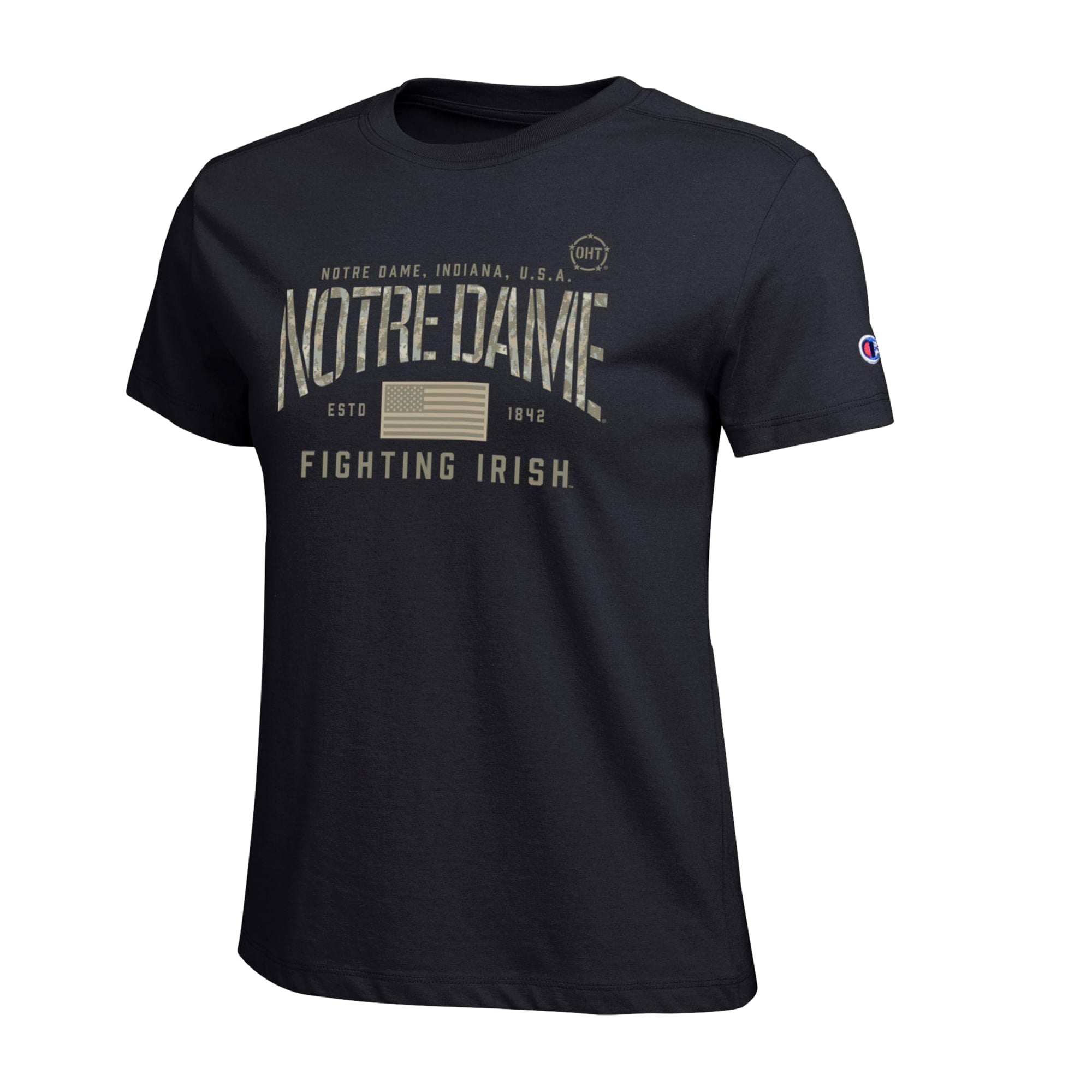 T-shirt noir Women's Champion Notre Dame Fighting Irish Operation Hat Trick Core