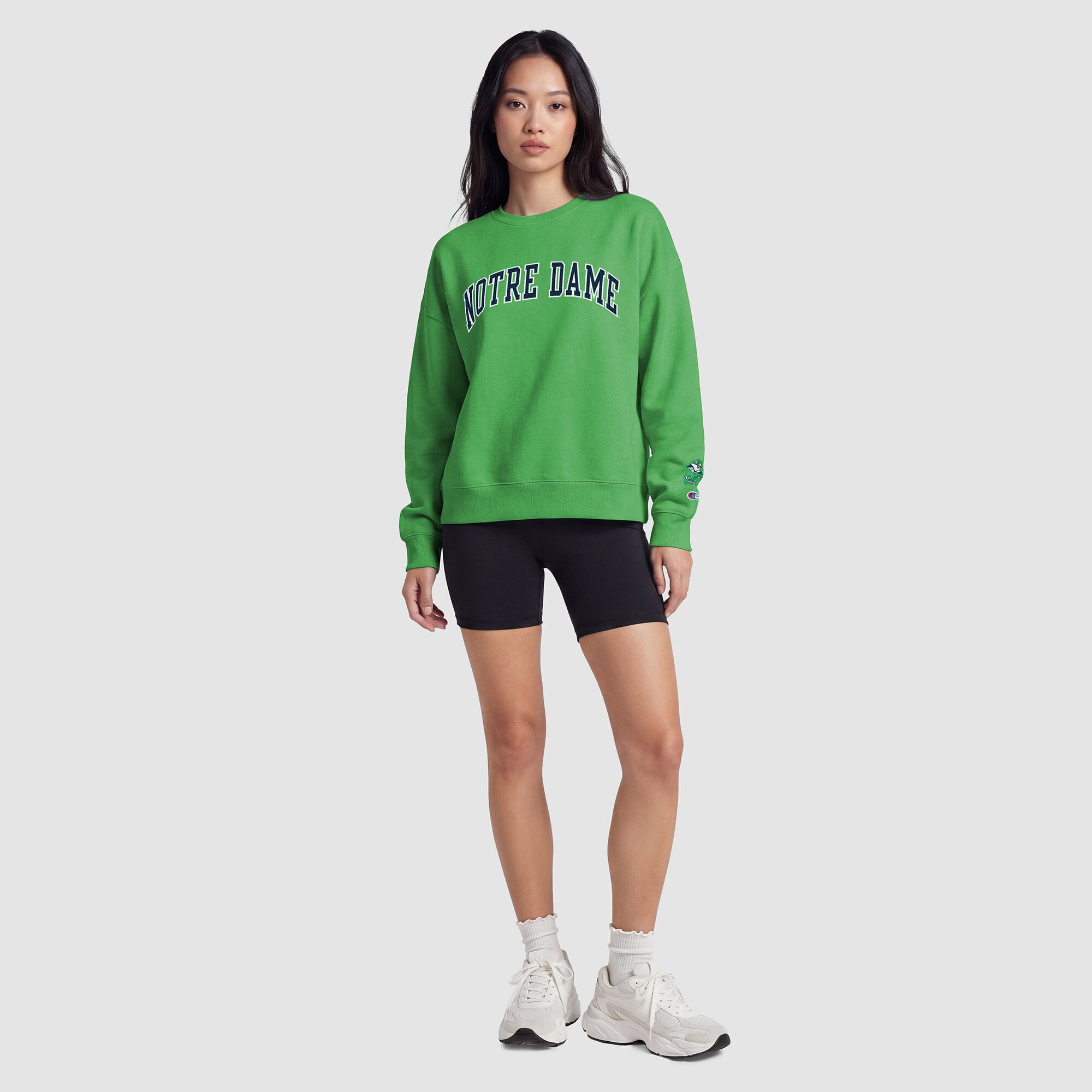 Women's Champion  Green Notre Dame Fighting Irish Fleece Crew Sweatshirt