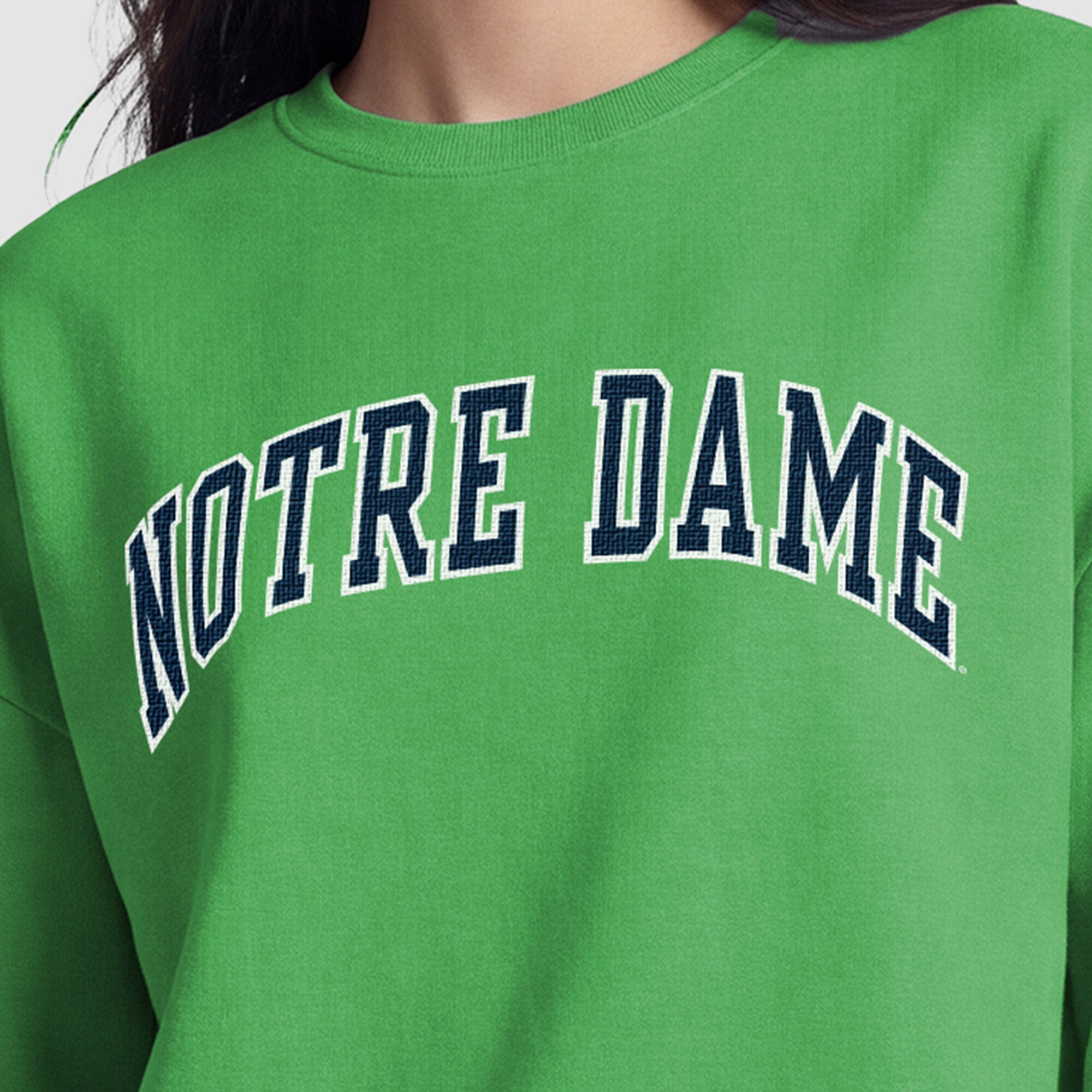 Women's Champion  Green Notre Dame Fighting Irish Fleece Crew Sweatshirt