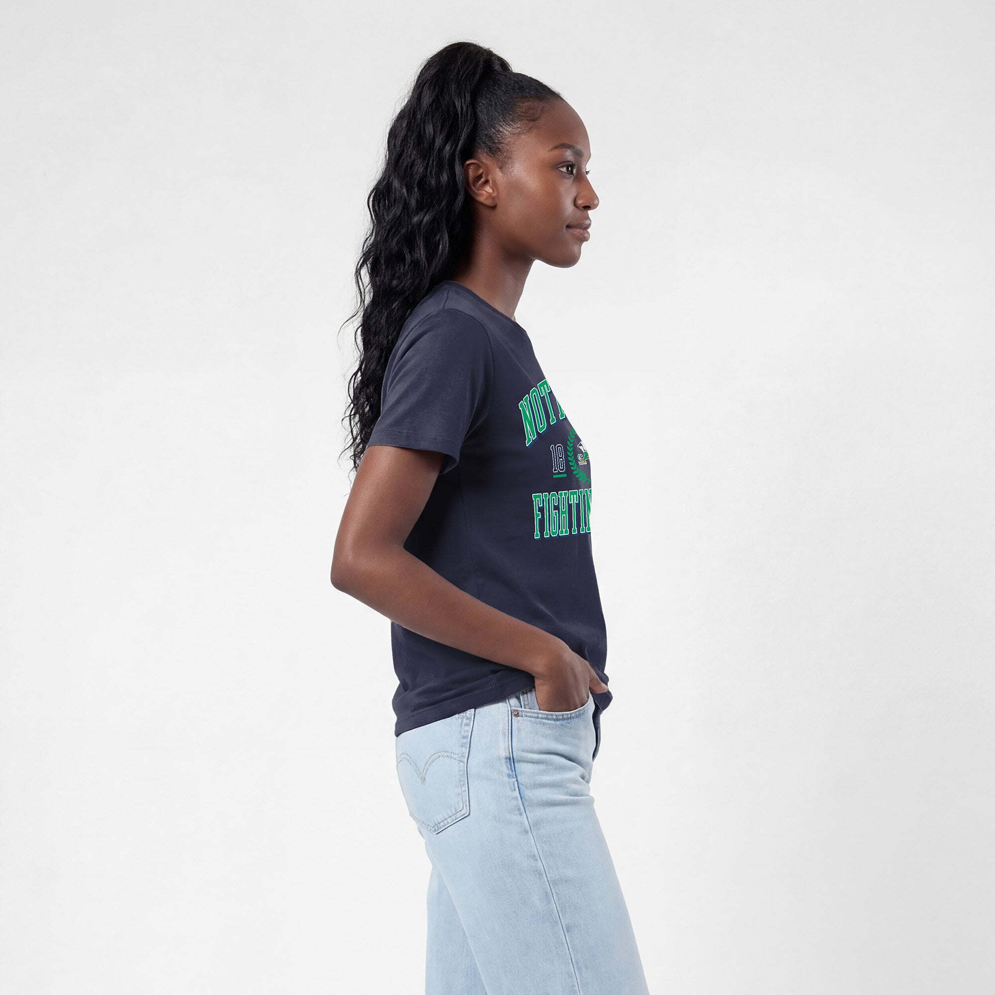 T-shirt Champion Navy Notre Dame Fighting Irish Lifestyle pour femmes